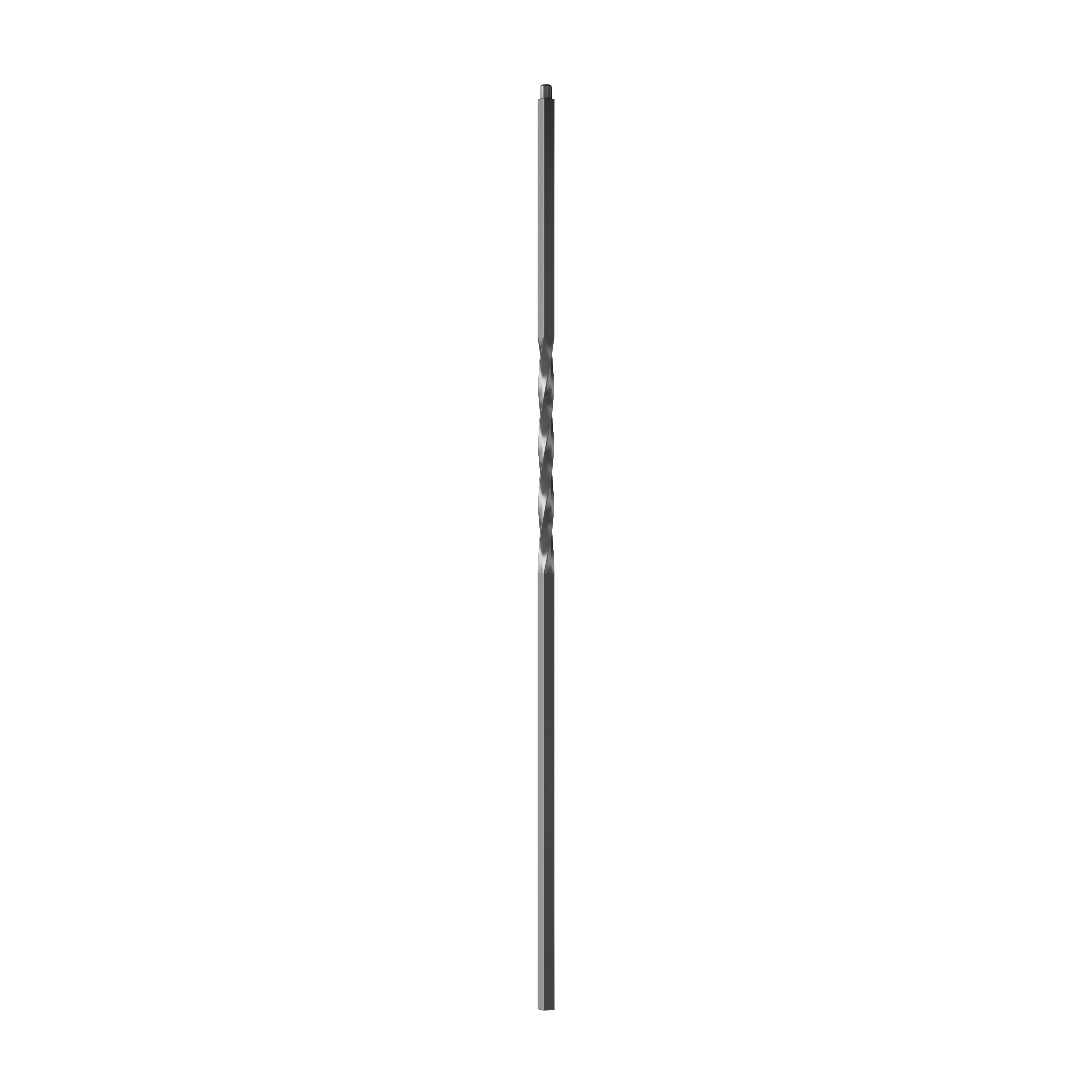 Crown Heritage 4582101FB44 44-in x 0.748-in Satin Black Wrought Iron Pin Top Single Twist Stair Baluster