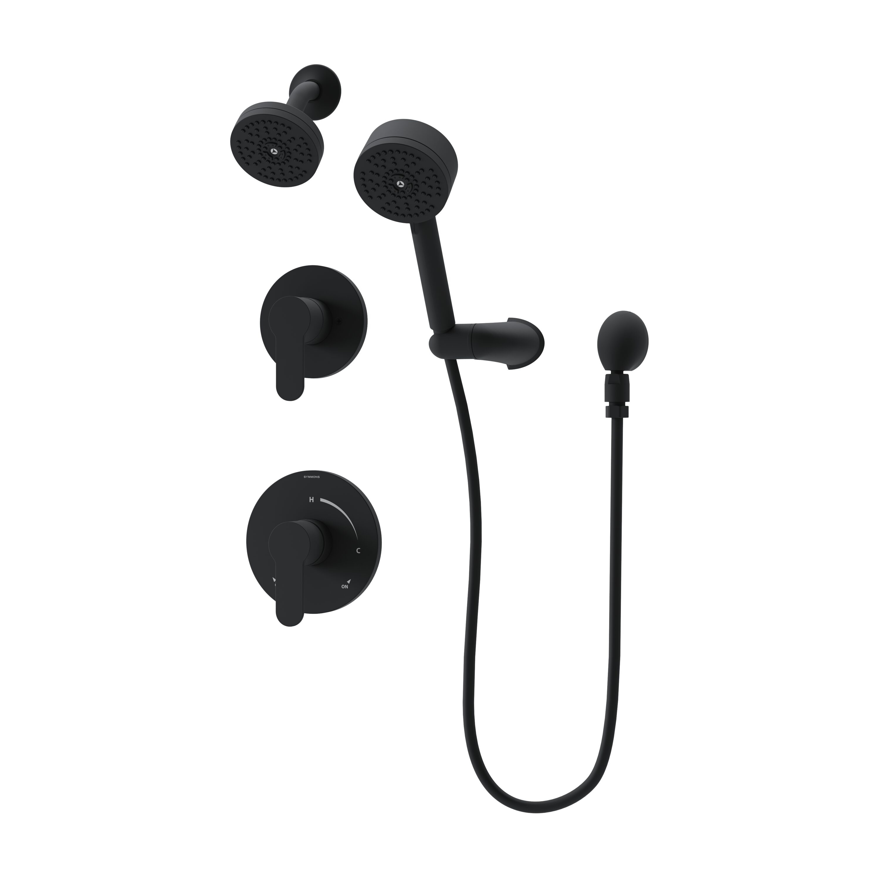 Symmons 6795MB15TRM Identity Matte Black 4-in Dual Head Built-In Shower Faucet System