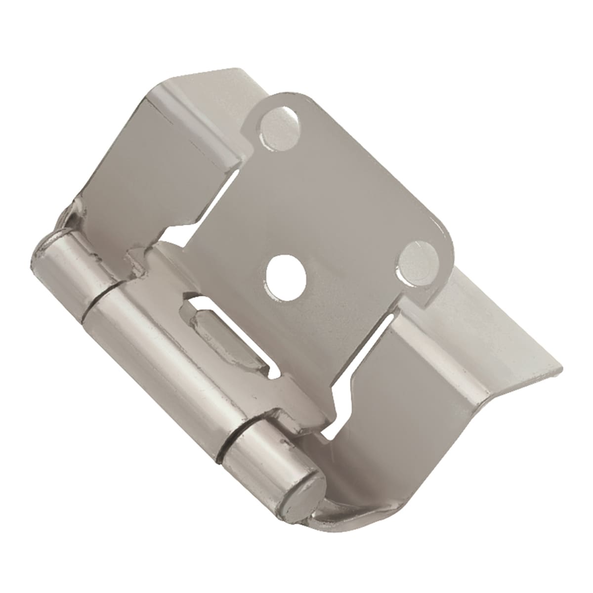 Hickory Hardware P5710F-SN 170-Degree 1/2-in Overlay Concealed Semi-concealed Self-closing Satin Nickel Cabinet Hinge, 2 Pairs (2-Pieces)