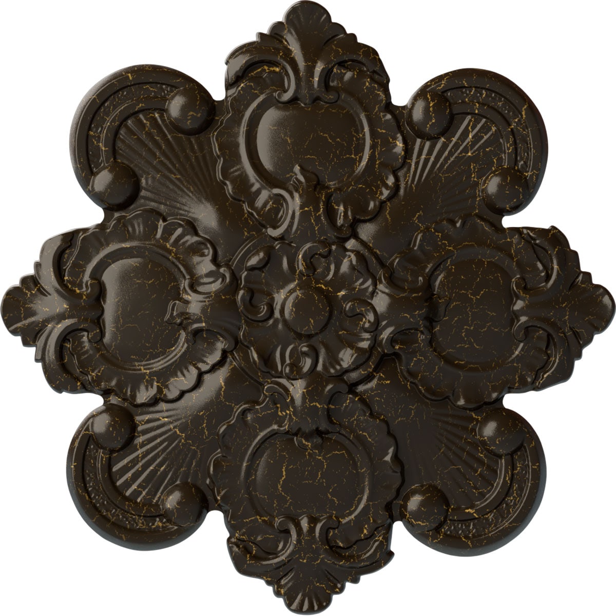 Ekena Millwork CM18KASHC Katheryn 18.125-in W x 18.125-in L Painted Stone Hearth Crackle Polyurethane Whole Ceiling Medallion