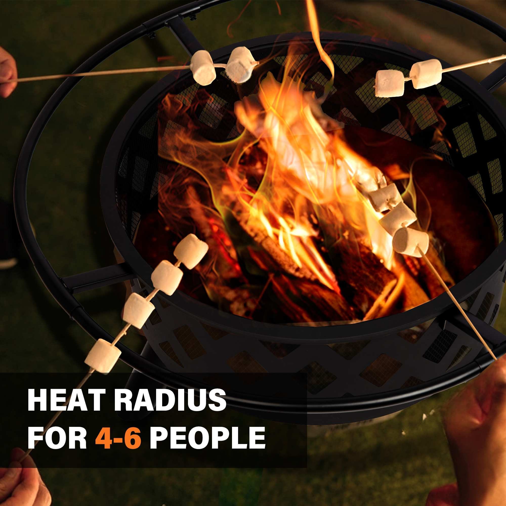 Bestier USLOW-O701077F-BROW Outdoor-Woodburning-Firepits - View #3