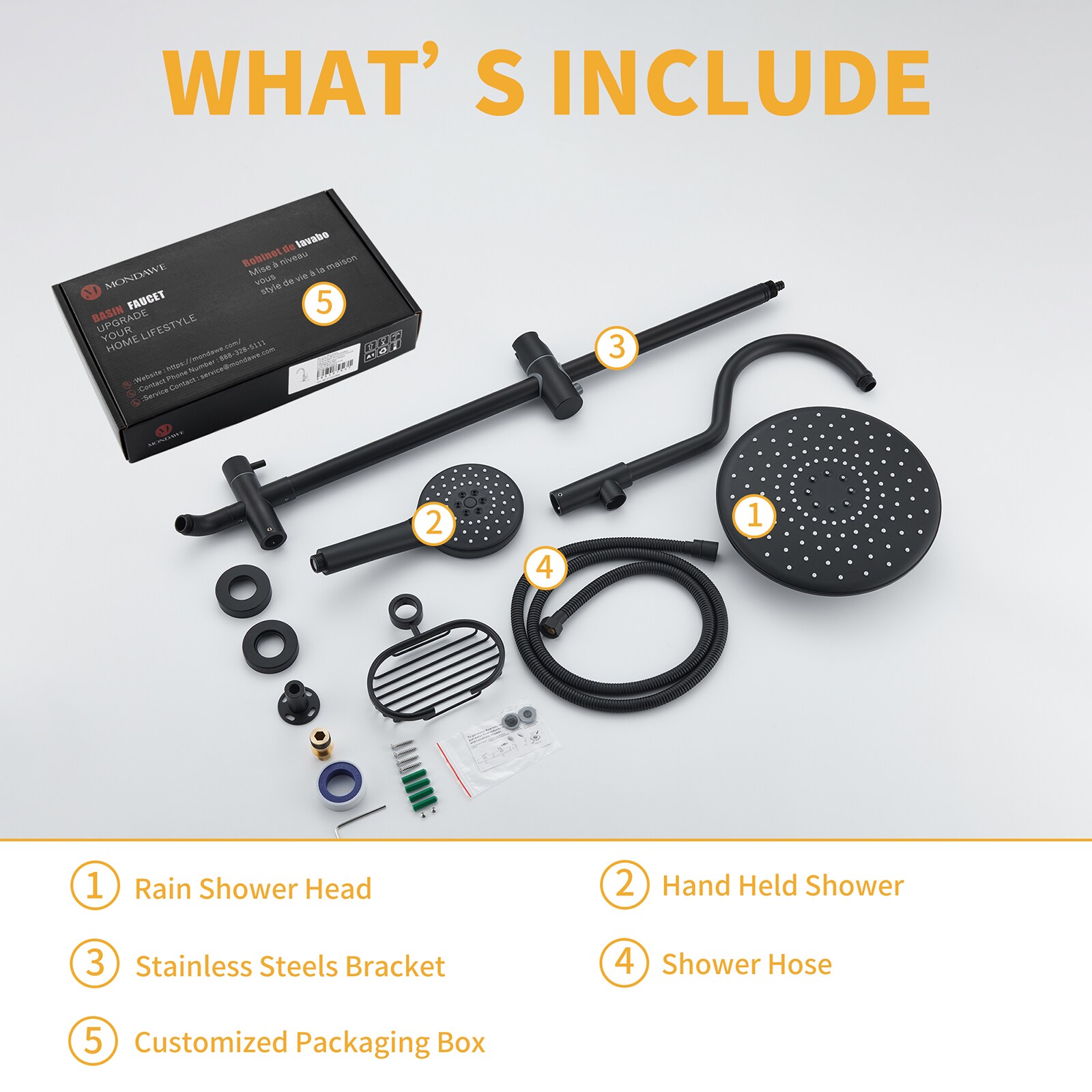 Mondawe MO-DT10310MB Showerhead-Bar-Panels - View #10