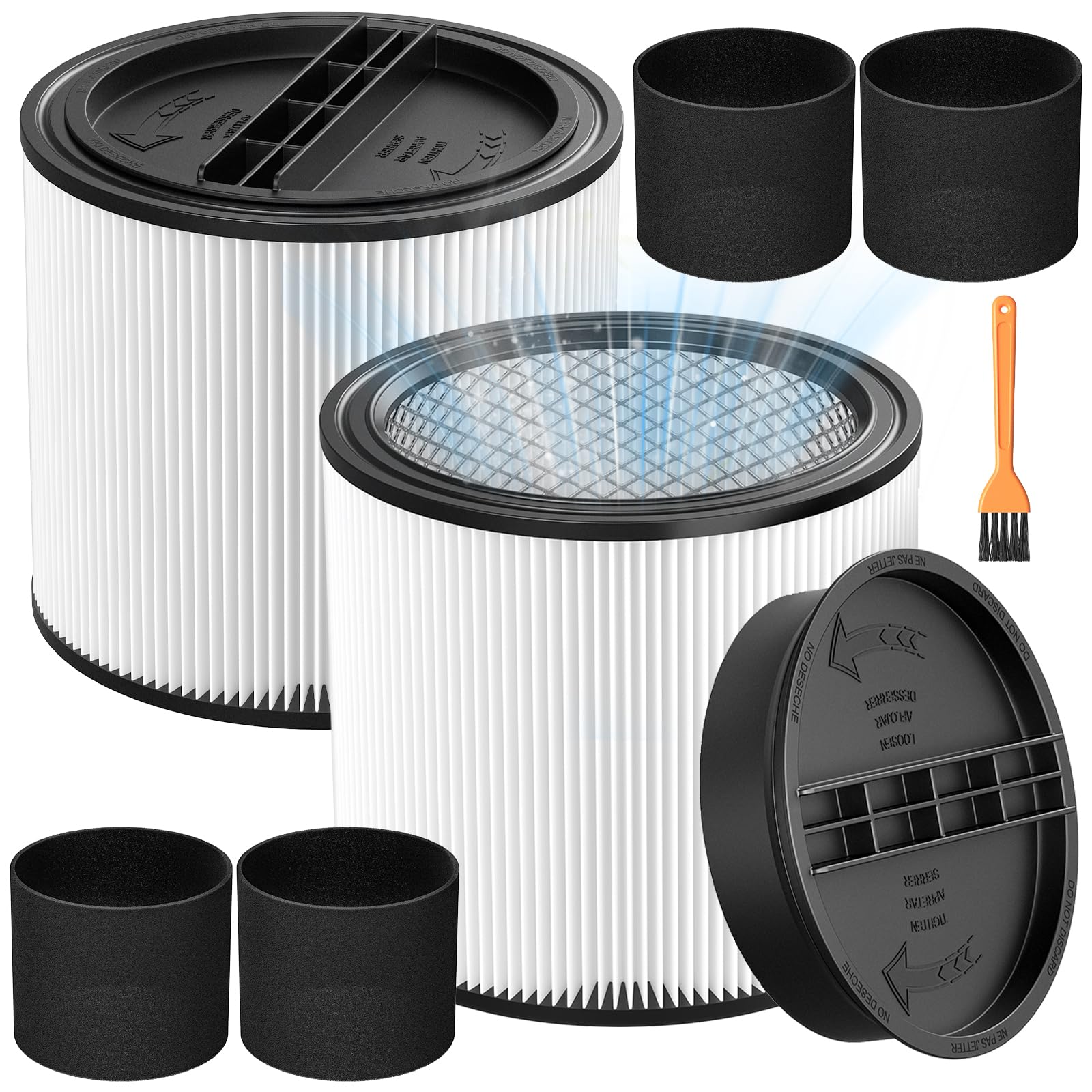 Yichuhaoxi  90304 Replacement Filter Kit Compatible with Shop Vac Cartridge Filter 90350 90304 90333 90585 Fits Most 5 Gallon and above Wet Dry