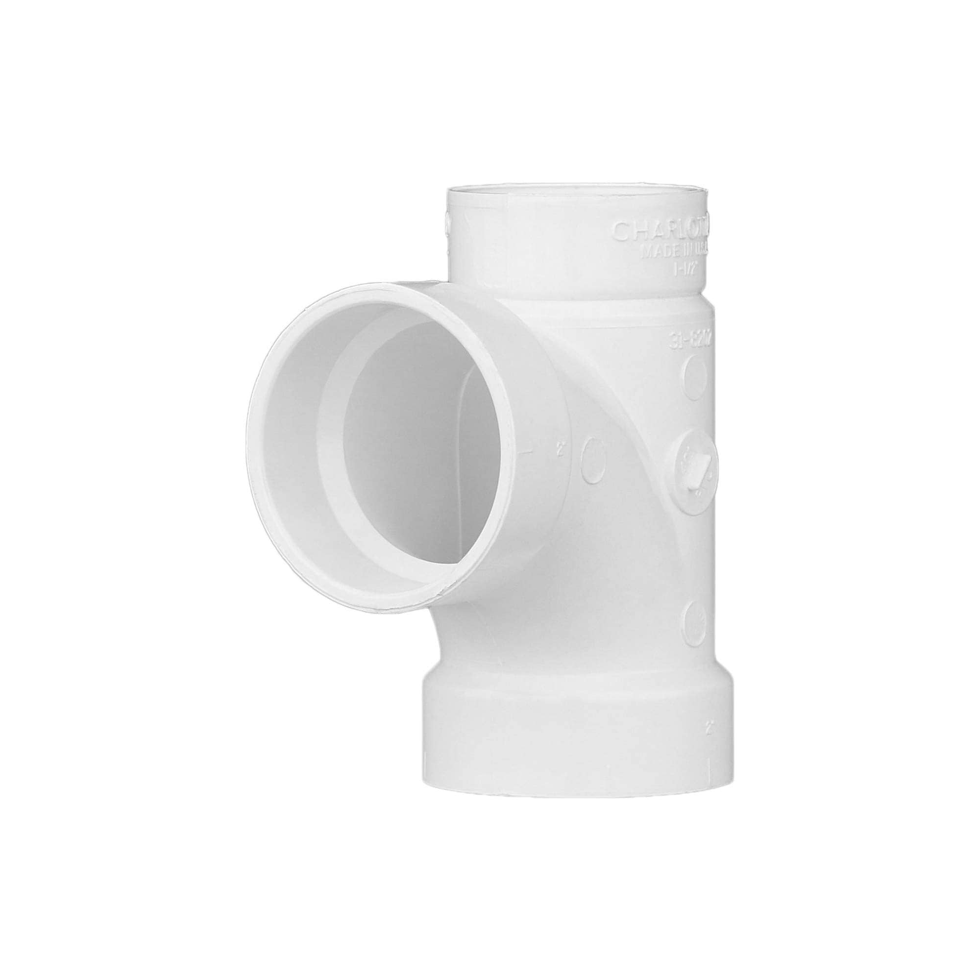 Charlotte Pipe - Chaloe Pipe 2 in x 1-1/2 in x 2 in PVC DWV Saniay Tee Redue 25-Uni Box