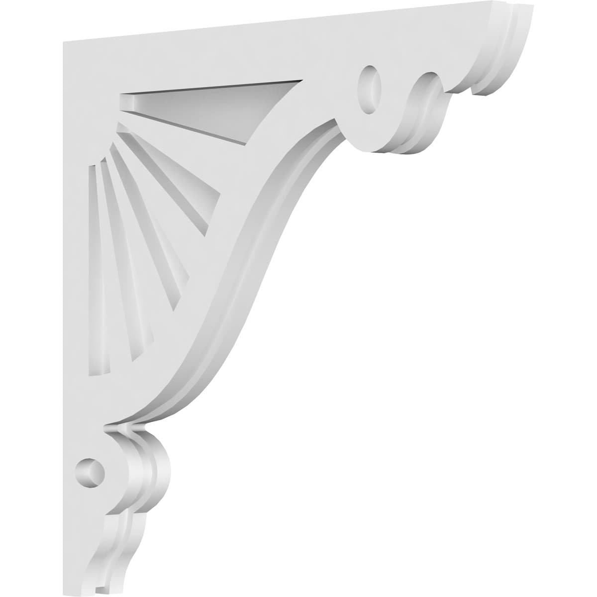 Ekena Millwork CORP01X18X18MA 1.875-in x 18-in x 18-in Marshall Unfinished White PVC Paintable Corbel