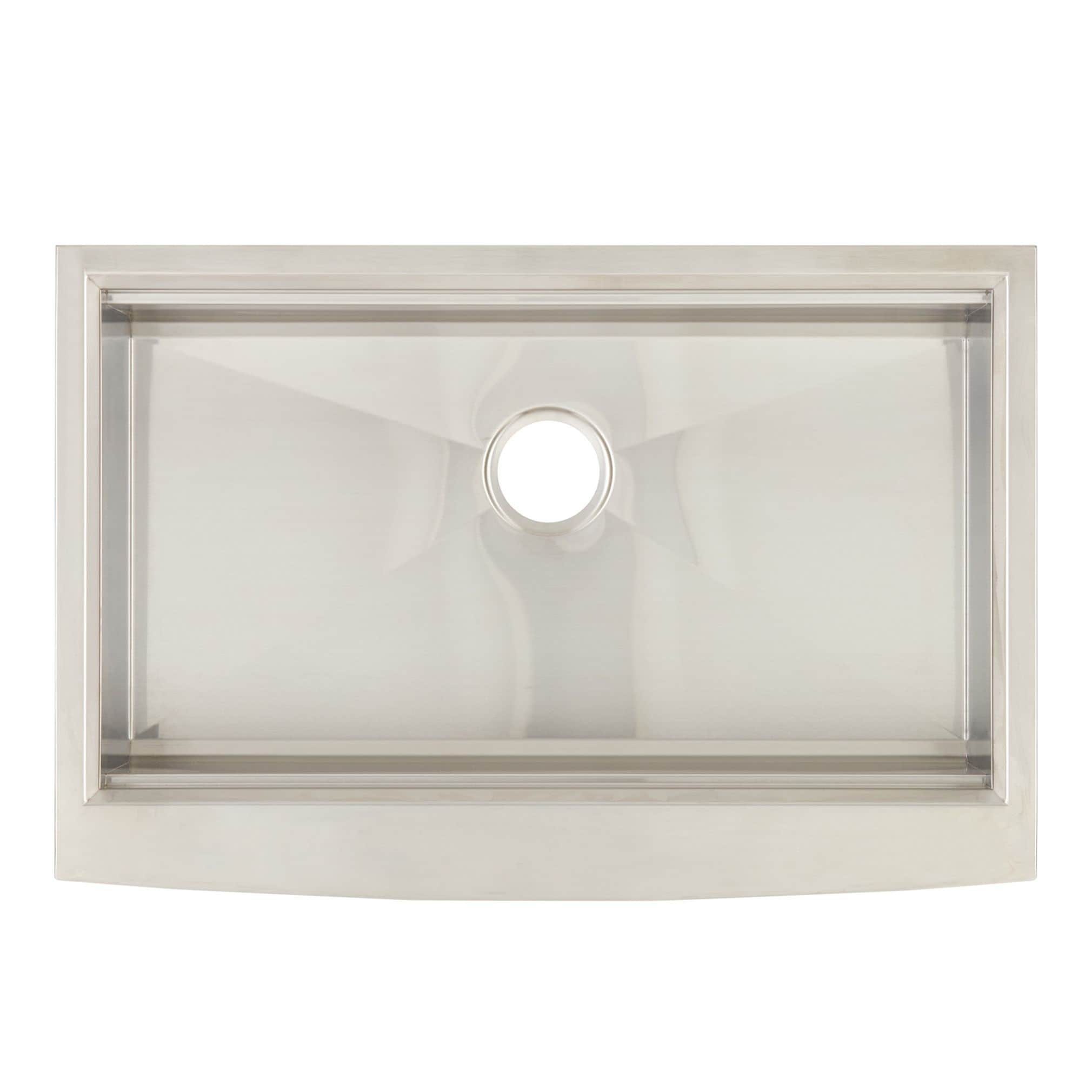 Signature Hardware Workspace Undermount 32.5-in x 21.75-in Stainless steel Single bowl 16 -Gauge Workstation Kitchen Sink