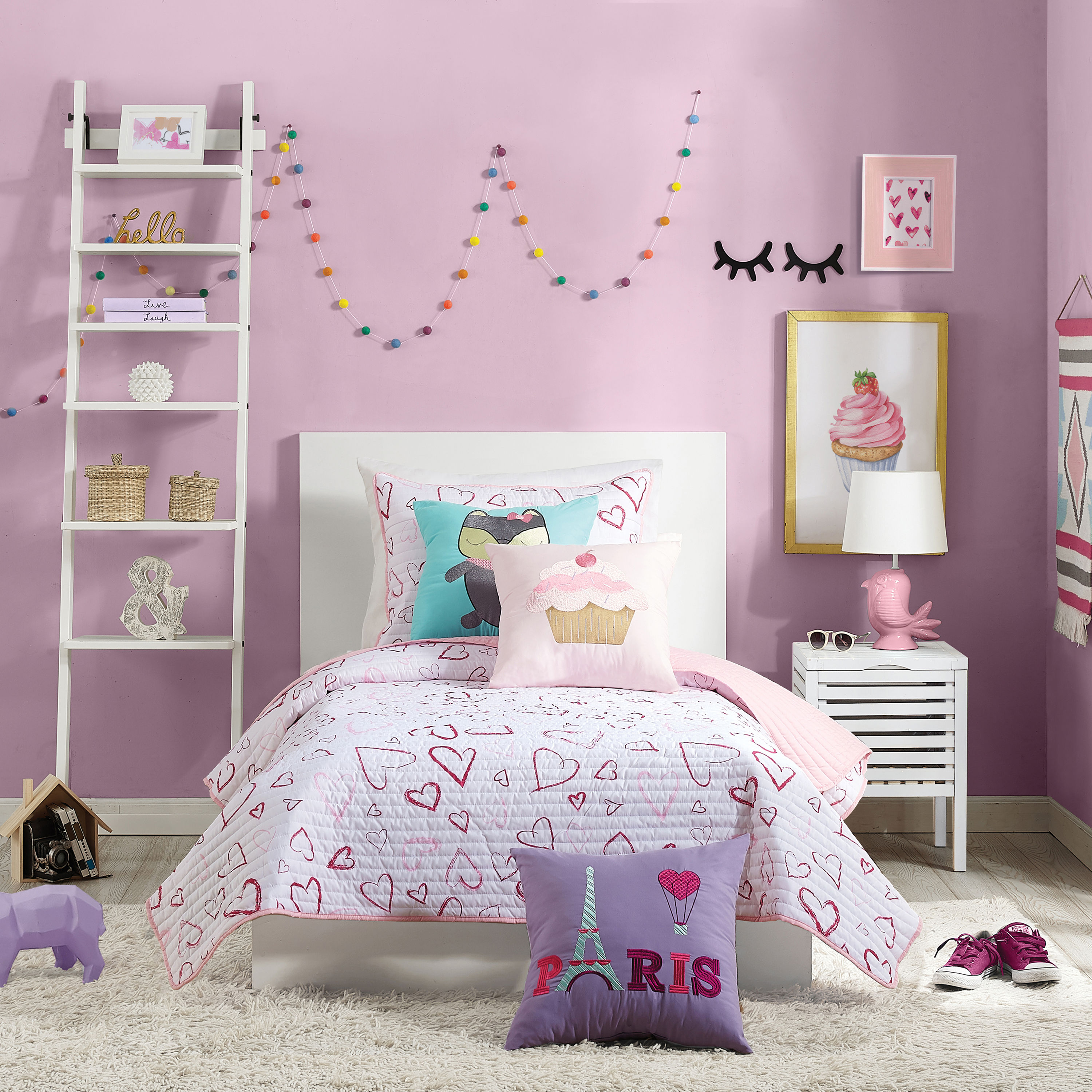 Urban Playground A010618PKNAS Desiree 2 -Piece Pink Twin Quilt Set