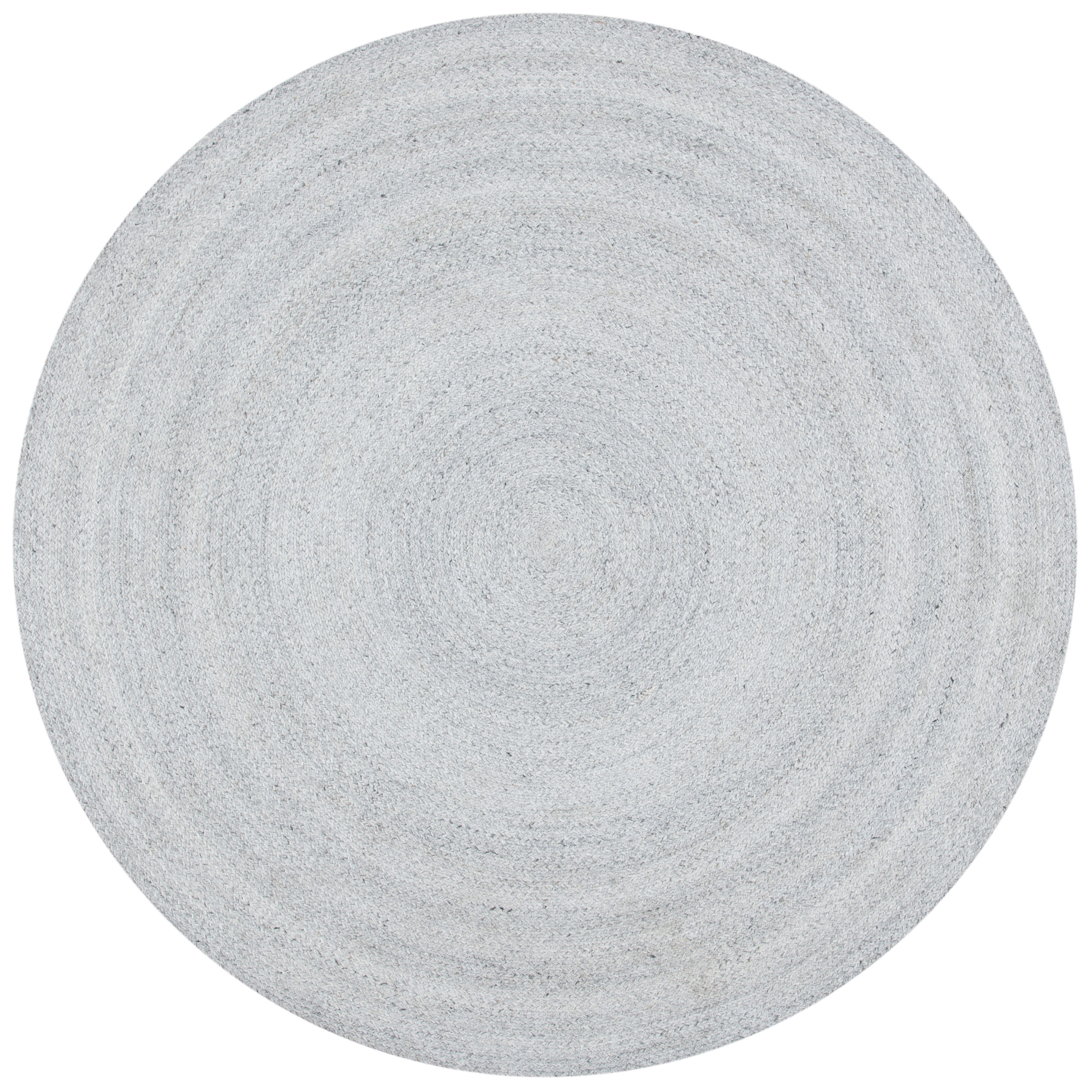 Safavieh CAP224F-6R Cape Cod Eilika 6 x 6 (ft) Polyester Gray Round Indoor Solid Farmhouse/Cottage Area rug