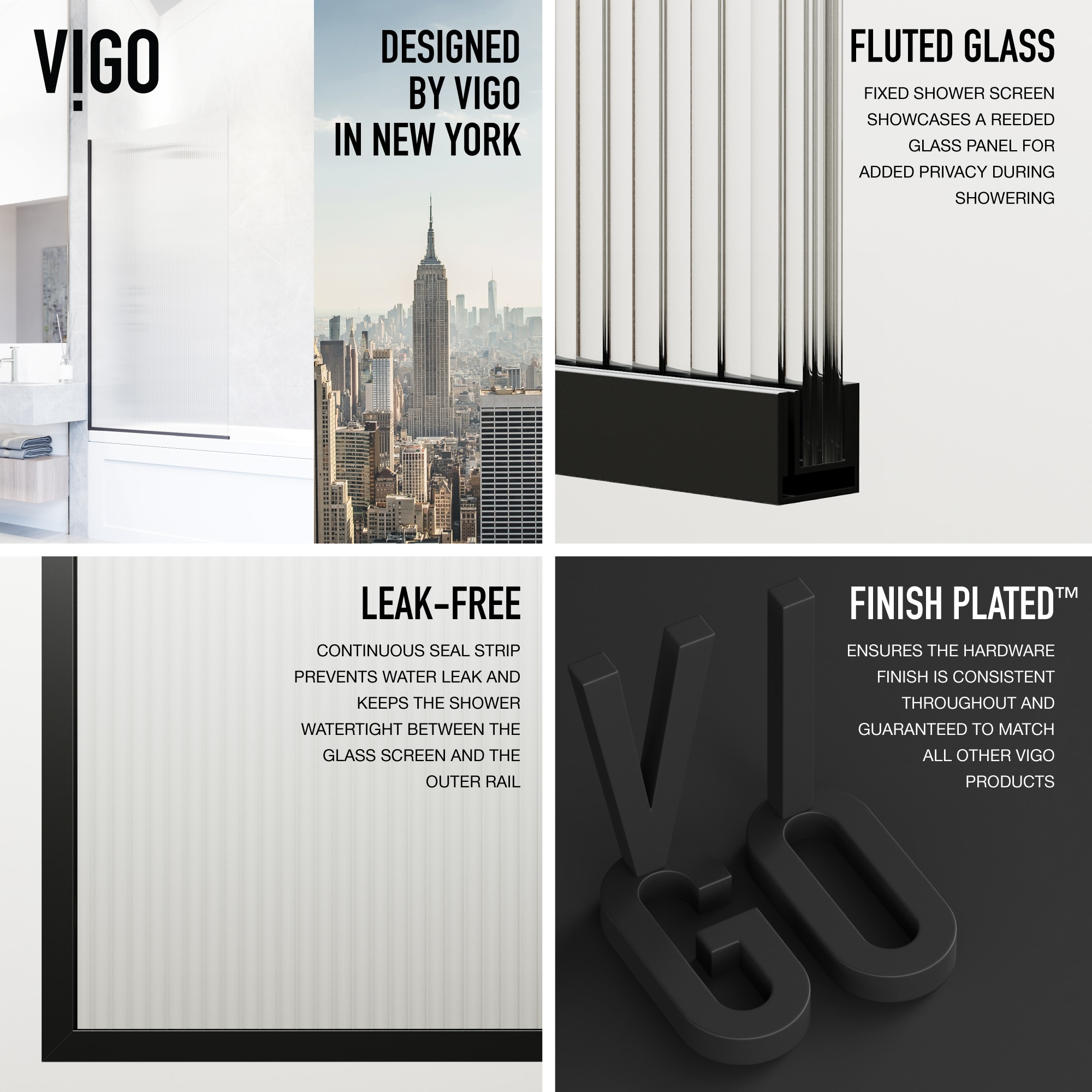 VIGO VG6075MBFL3462 Bathtub-Doors - View #5