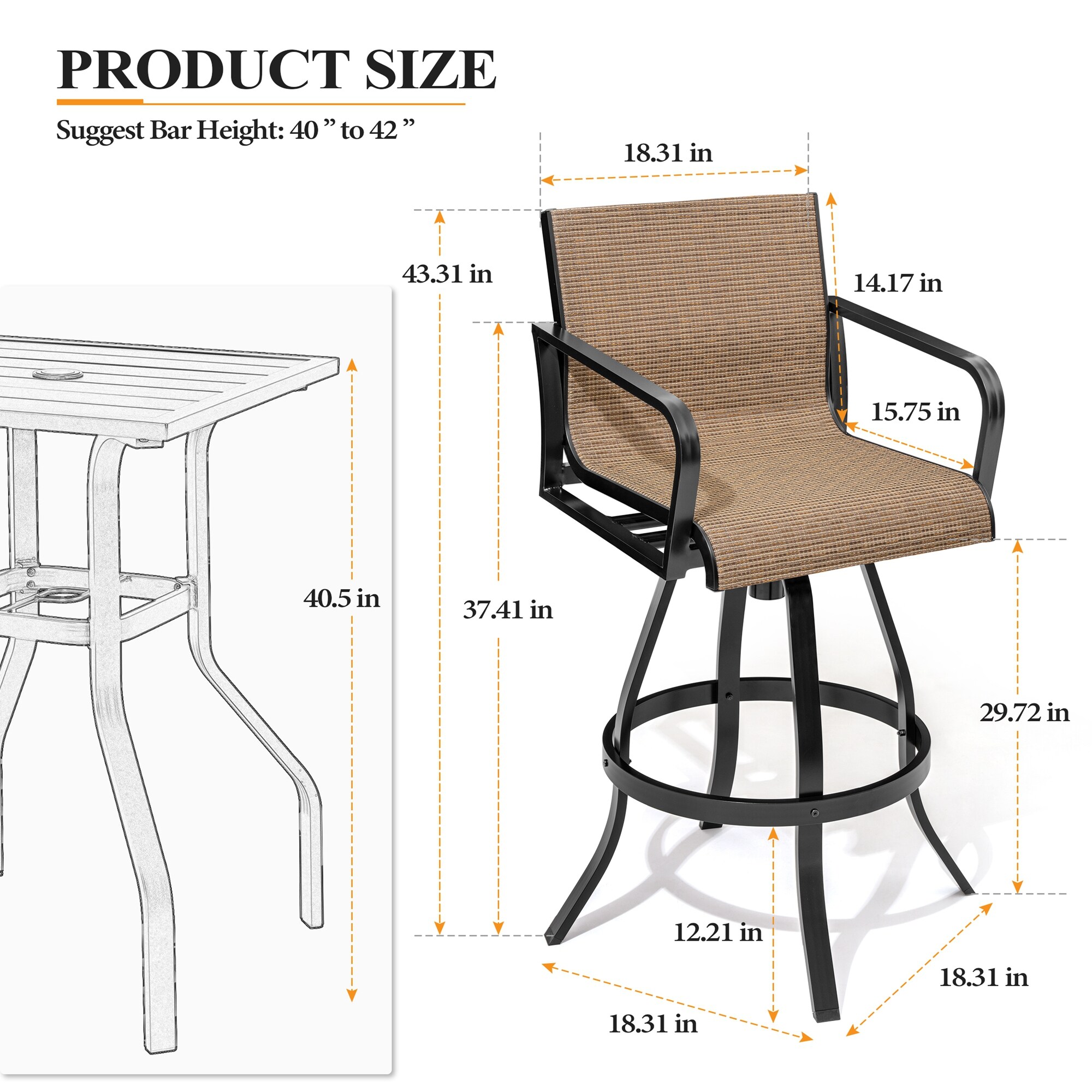 Crestlive Products CL-ST008BRN-2 Patio-Chairs - View #3