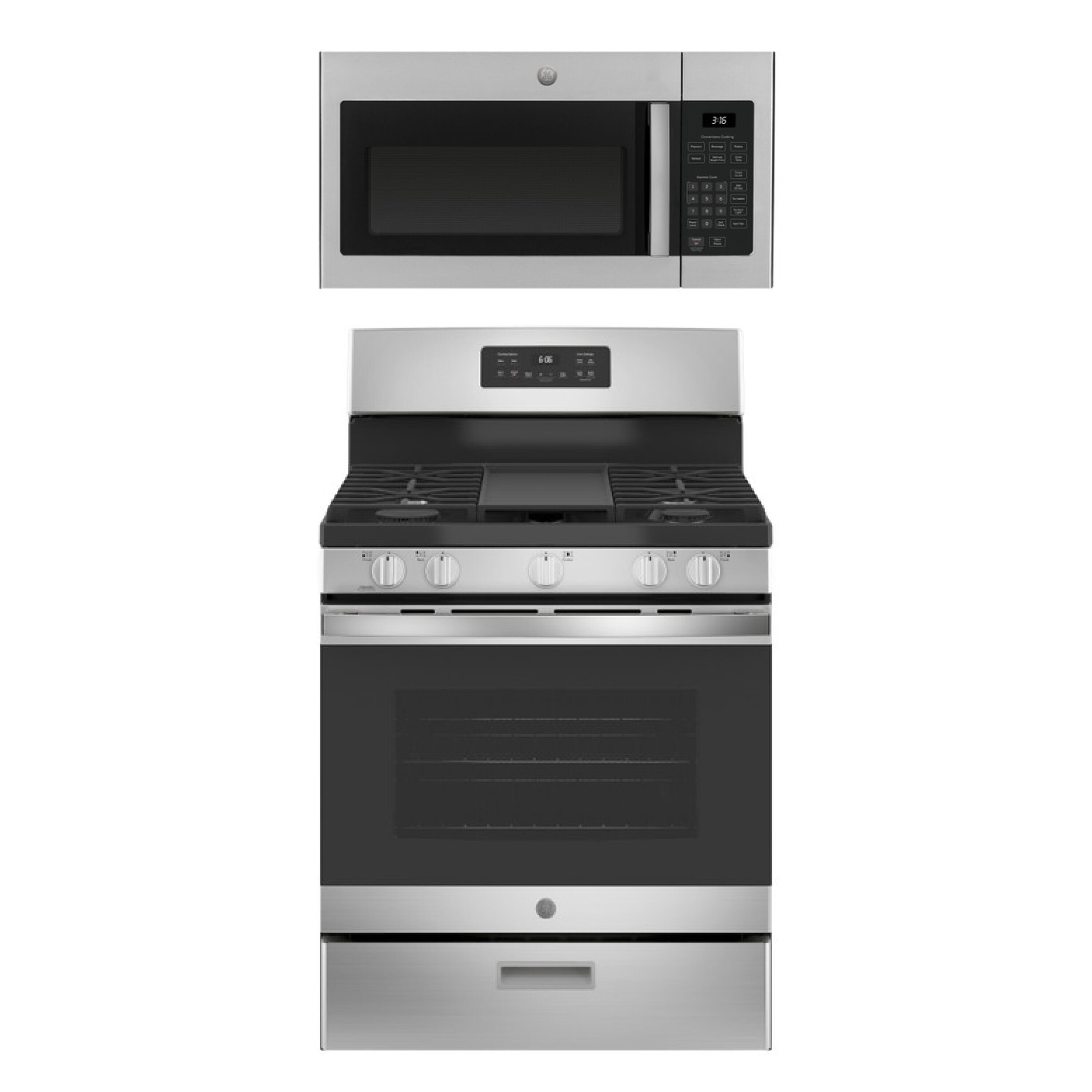 GE 30-in 5 Burners 5-cu ft Freestanding Natural Gas Range (Stainless Steel)