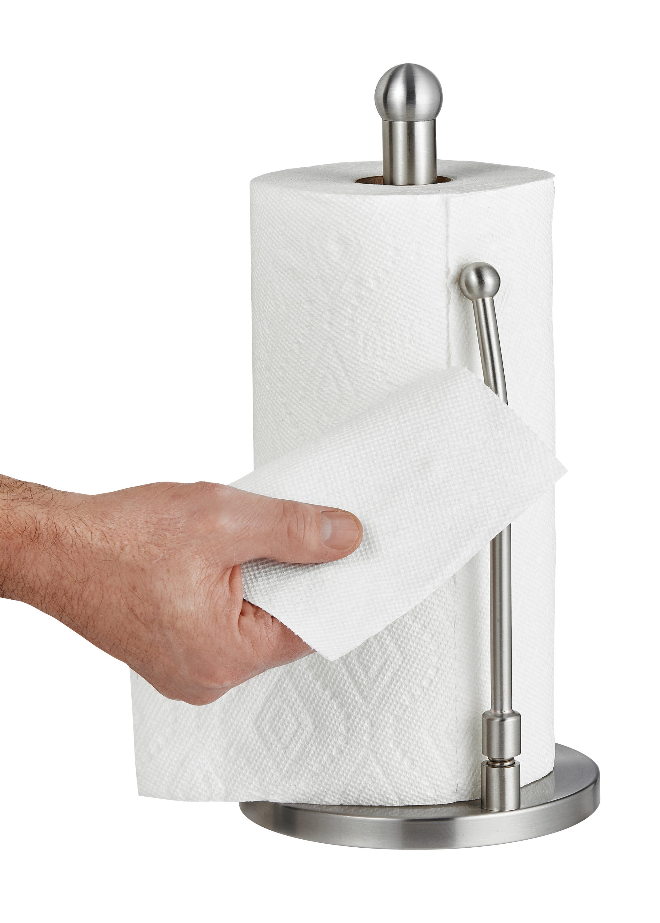 Table Top Paper Towel Dispenser Rustic White Wood Upright Napkin Holder 