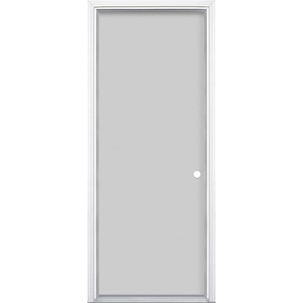 Masonite 30-in x 80-in Steel Left-Hand Inswing Primed Gray Primed ...