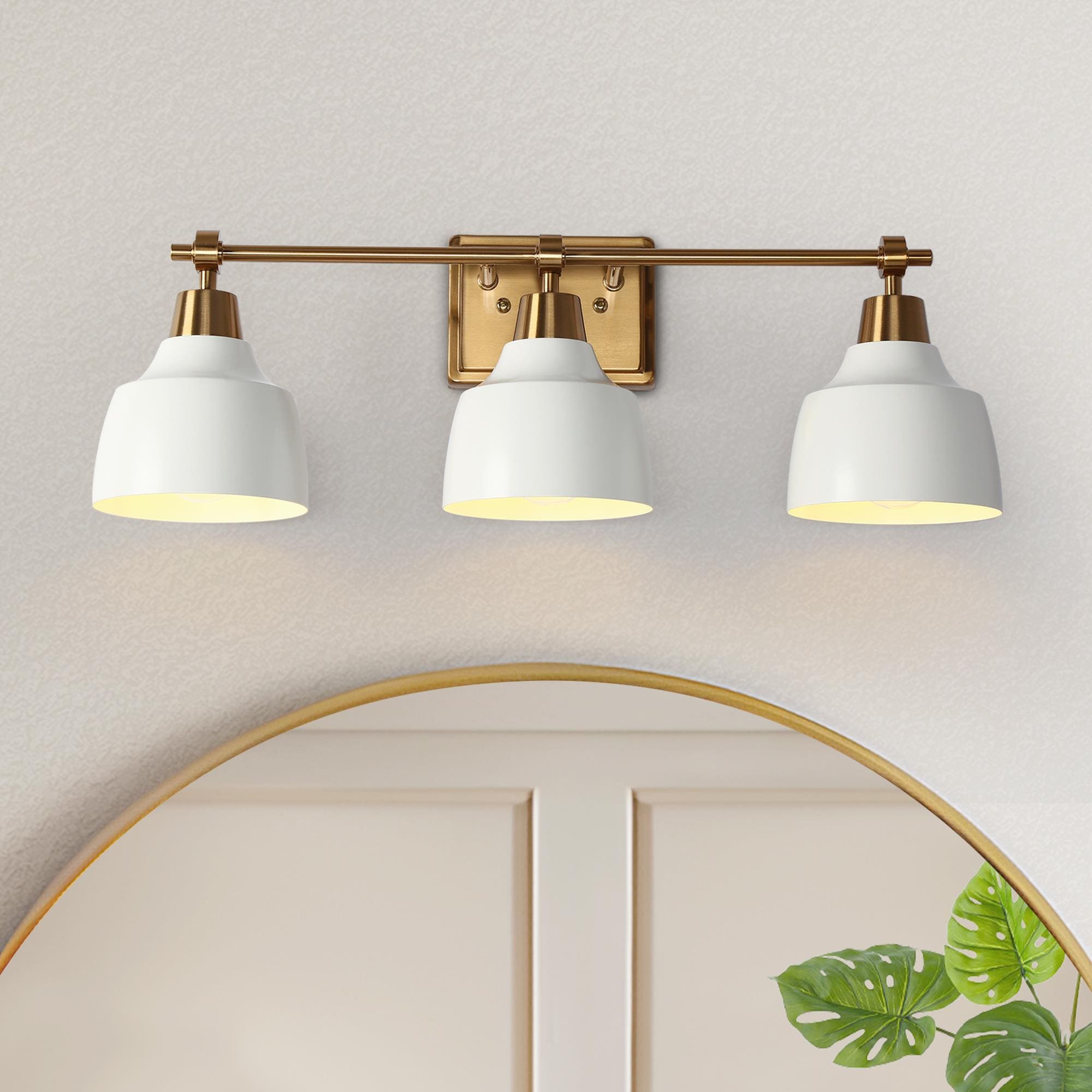 LNC LNI2M7V060AP9C Darren 23.6-in 3 -Light Polished Gold Coastal Vanity light