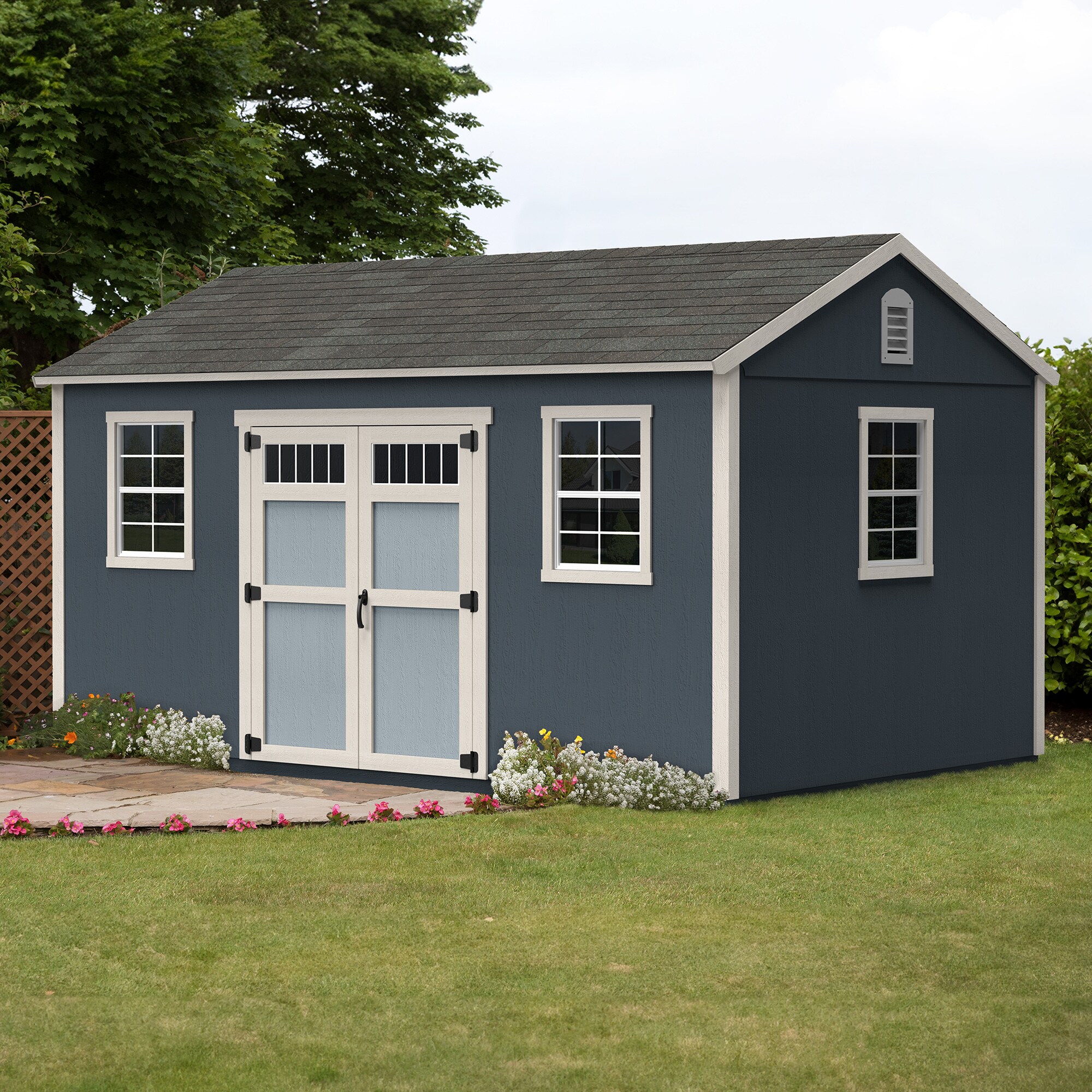 Heartland Lancaster 24-ft x 12-ft Gable Style Wood Outdoor Storage Shed with 3 Windows 1 Doors (Floor Included)