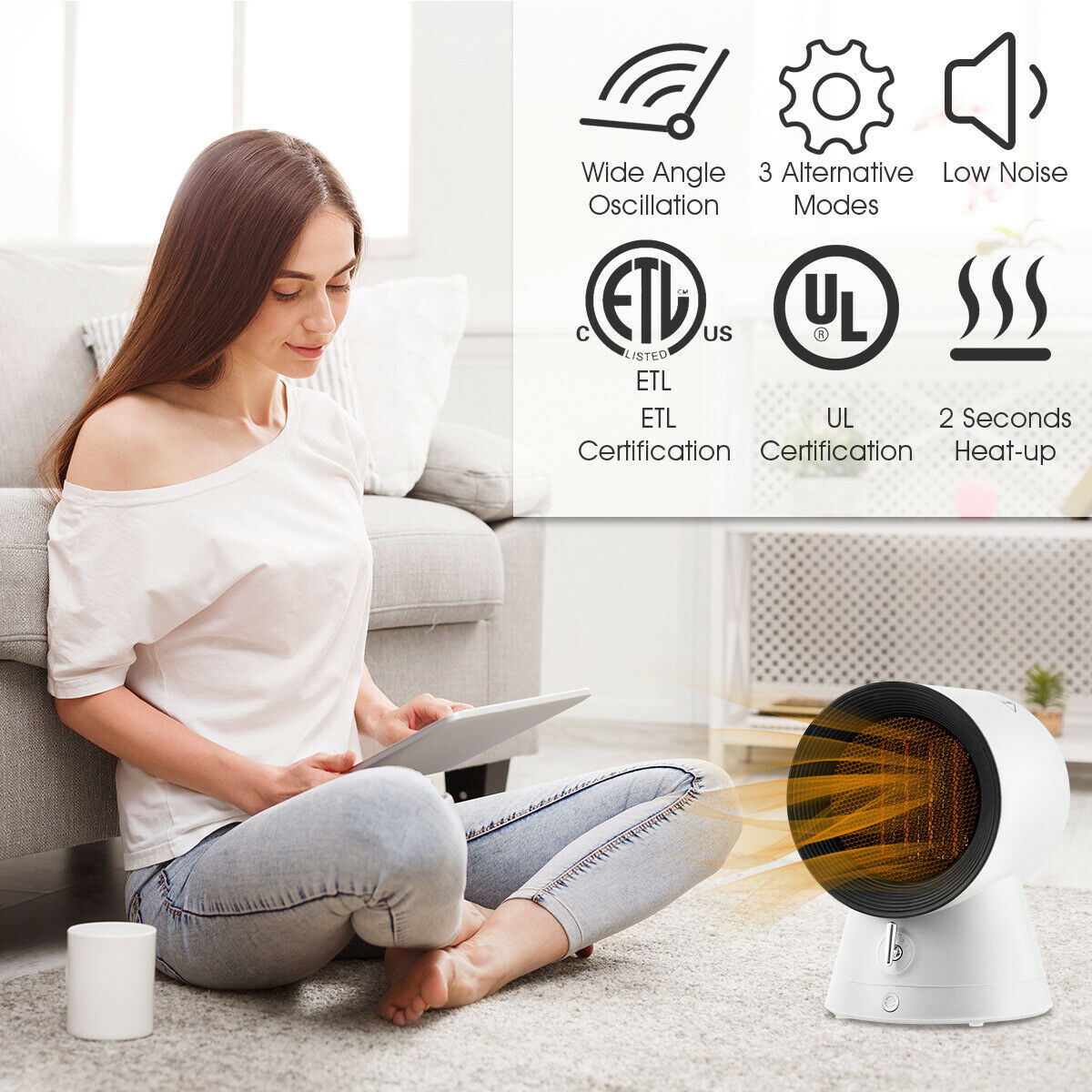 Costway GYM03863 Portable-Electric-Heat - View #5