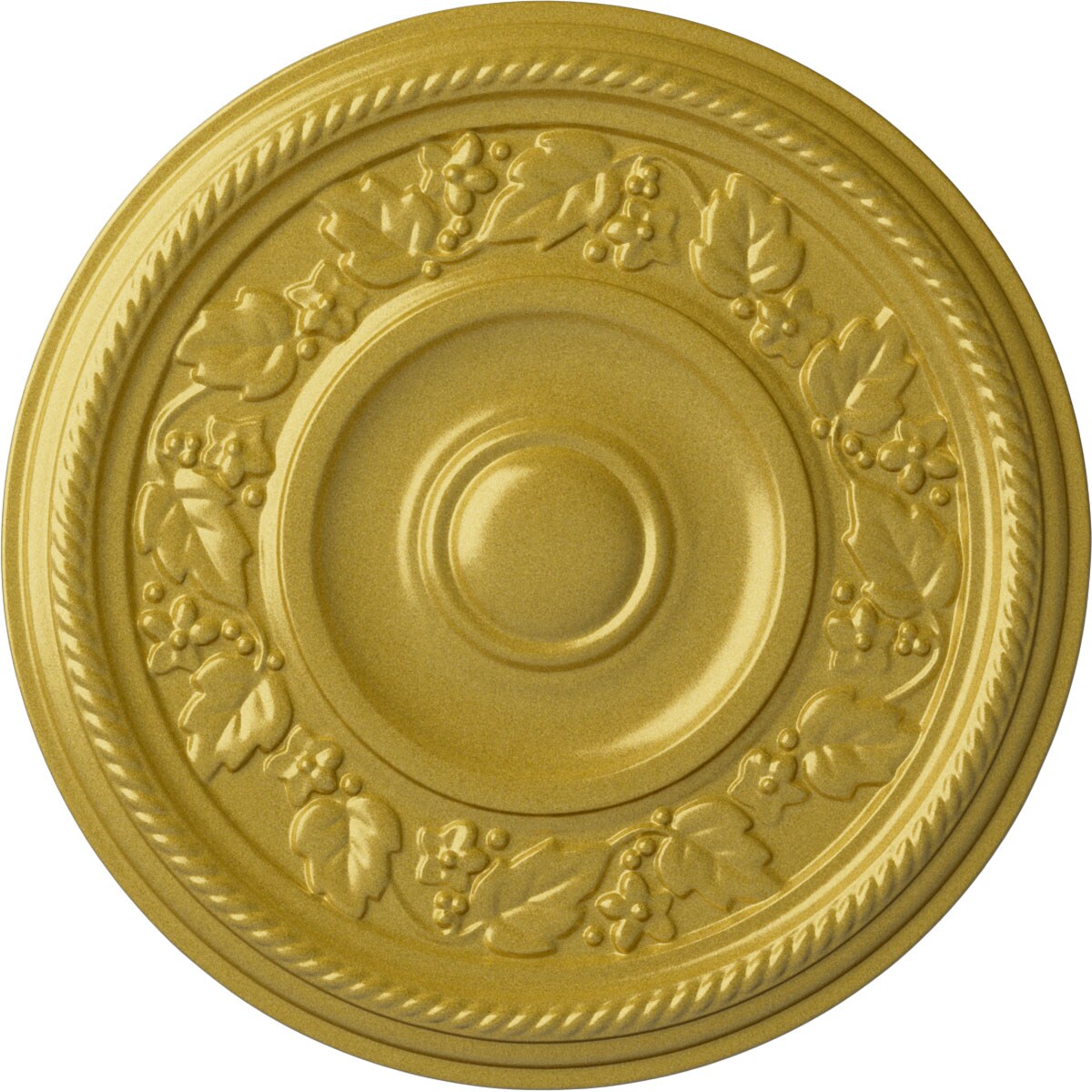 Ekena Millwork CM16TYRGS Tyrone 16.125-in W x 16.125-in L Painted Rich Gold Polyurethane Whole Ceiling Medallion