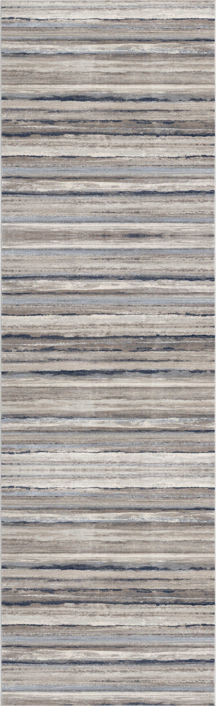HomeRoots 4000390275 2 x 20 (ft) Polypropylene Blue Rectangular Indoor Stripe Runner rug