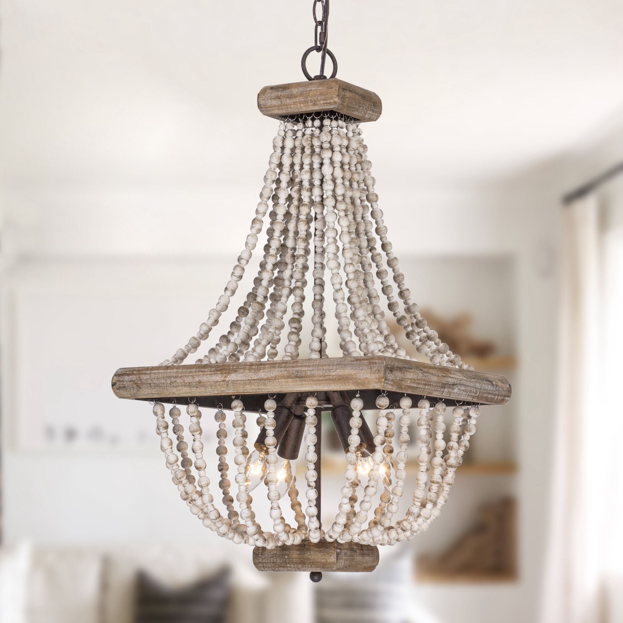 Parrot Uncle 4-Light Distressed Bronze Bohemian/Global Beaded ...