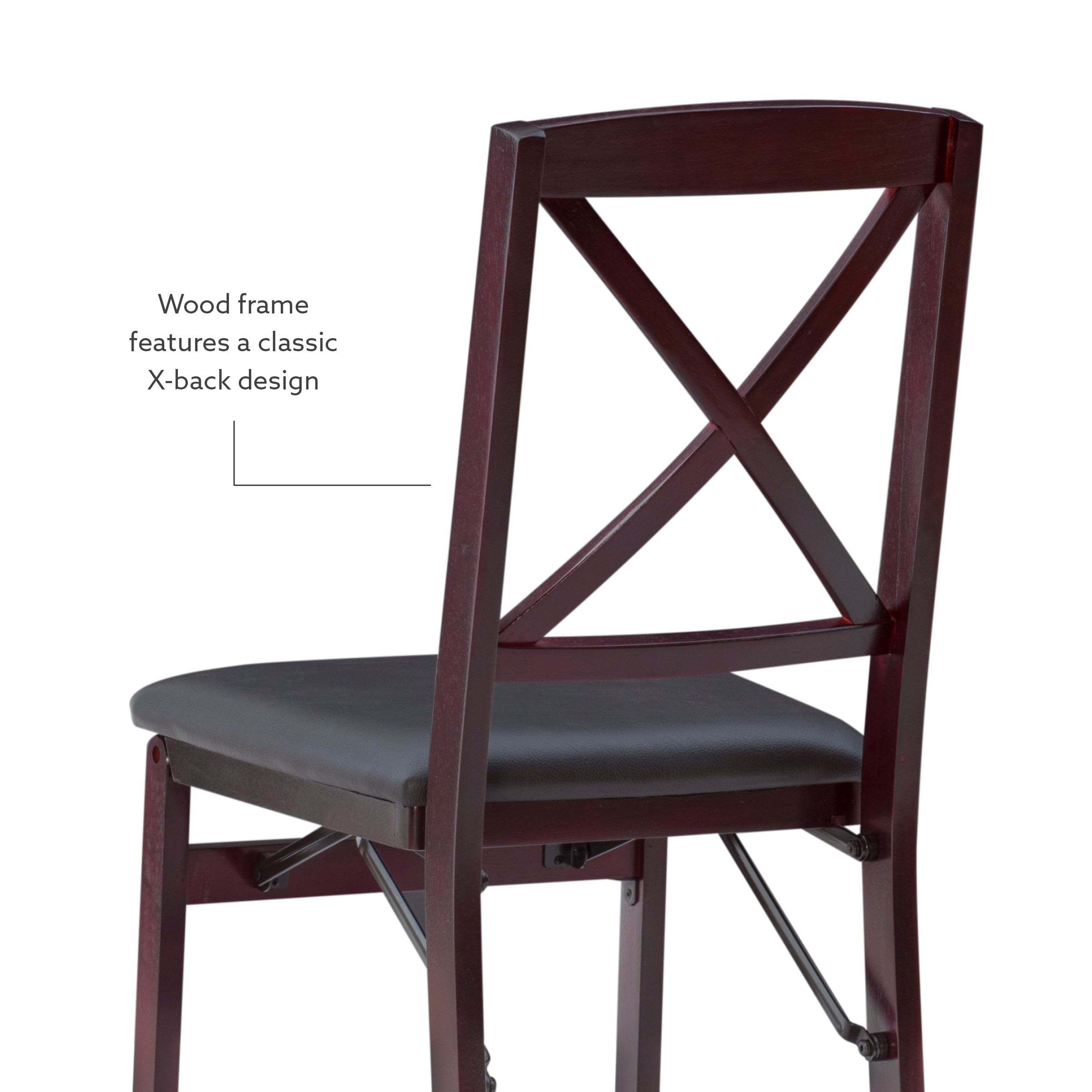 Brown Faux Leather High Cross Back Side Chair Set