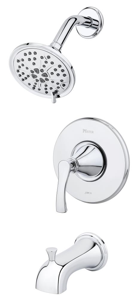 Pfister Auden Polished Chrome 1 Handle Multi Function Round Bathtub And Shower Faucet Valve 6681