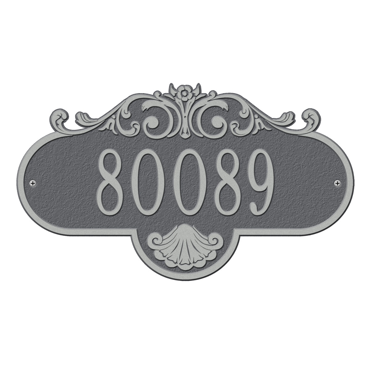 Whitehall 2019PS 9-in H x 15-3/4-in W Pewter/silver Aluminum Address plaque