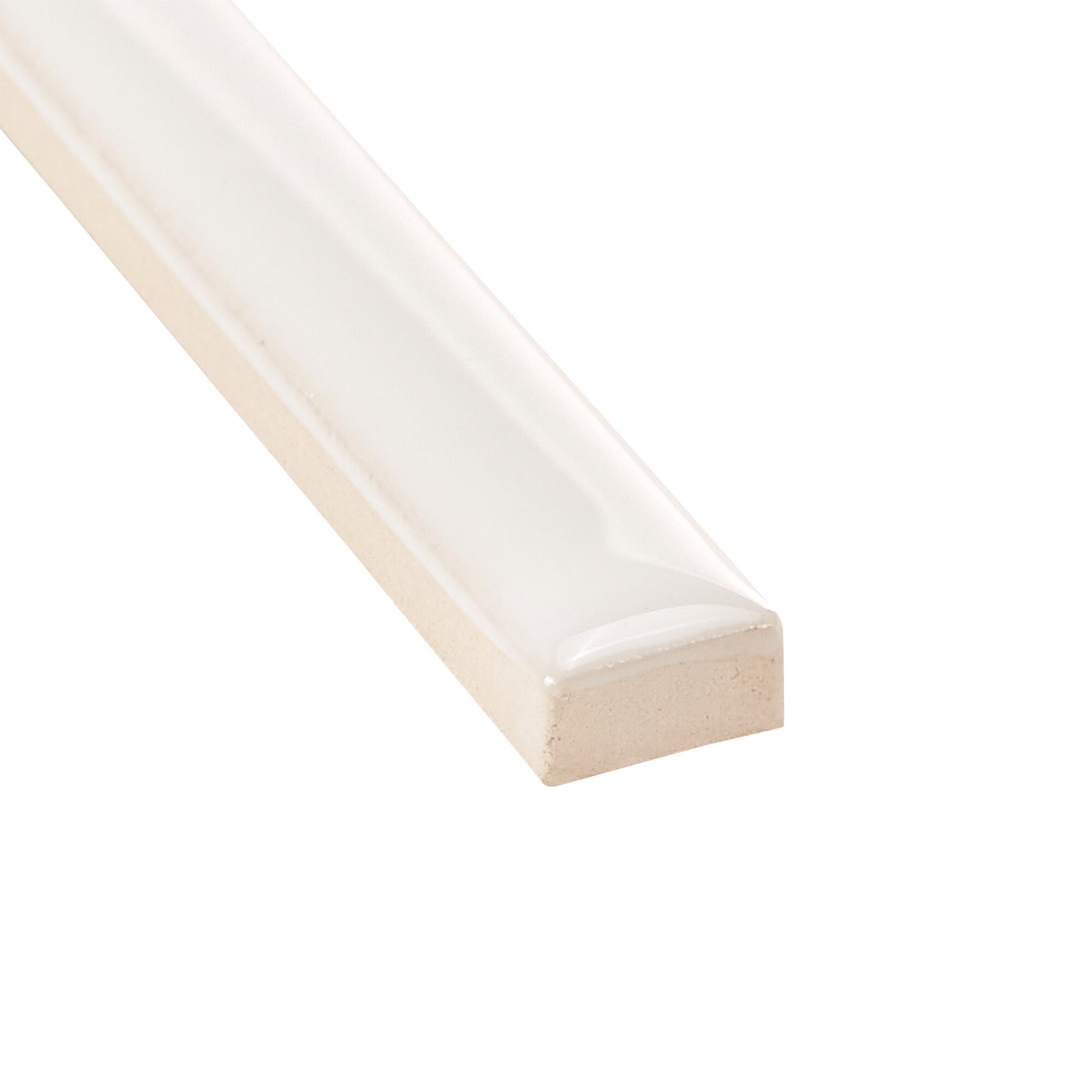 American Olean Linea Gloss Ice White Ceramic Pencil Liner Tile (1/2-in x 6-in)