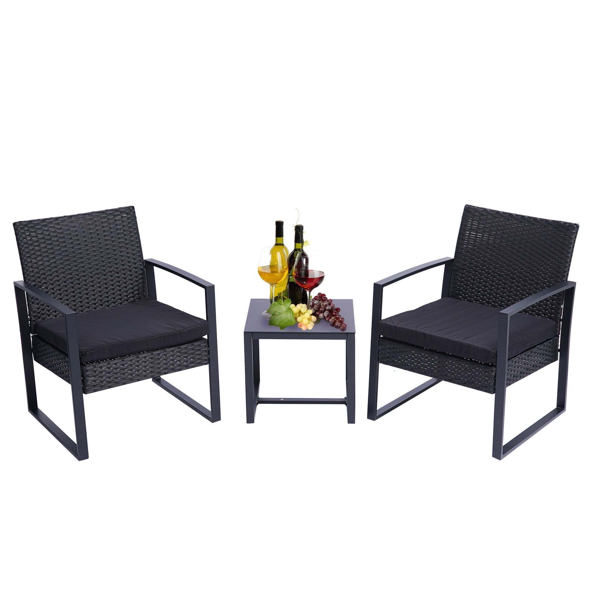 Miki Shinly BY-3225-43QI 3-Piece Black Cushions