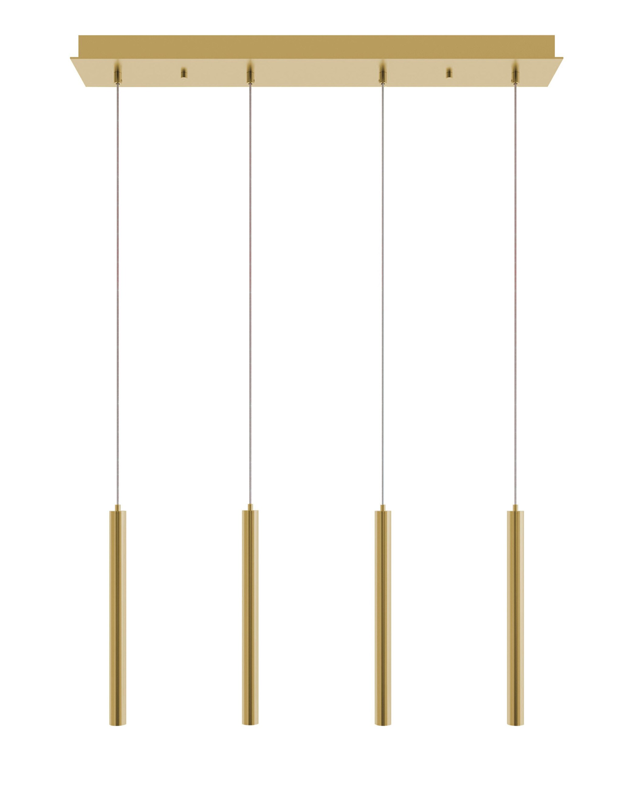 Eli Modern LED Linear Pendant Light in Satin Nickel and Glass
