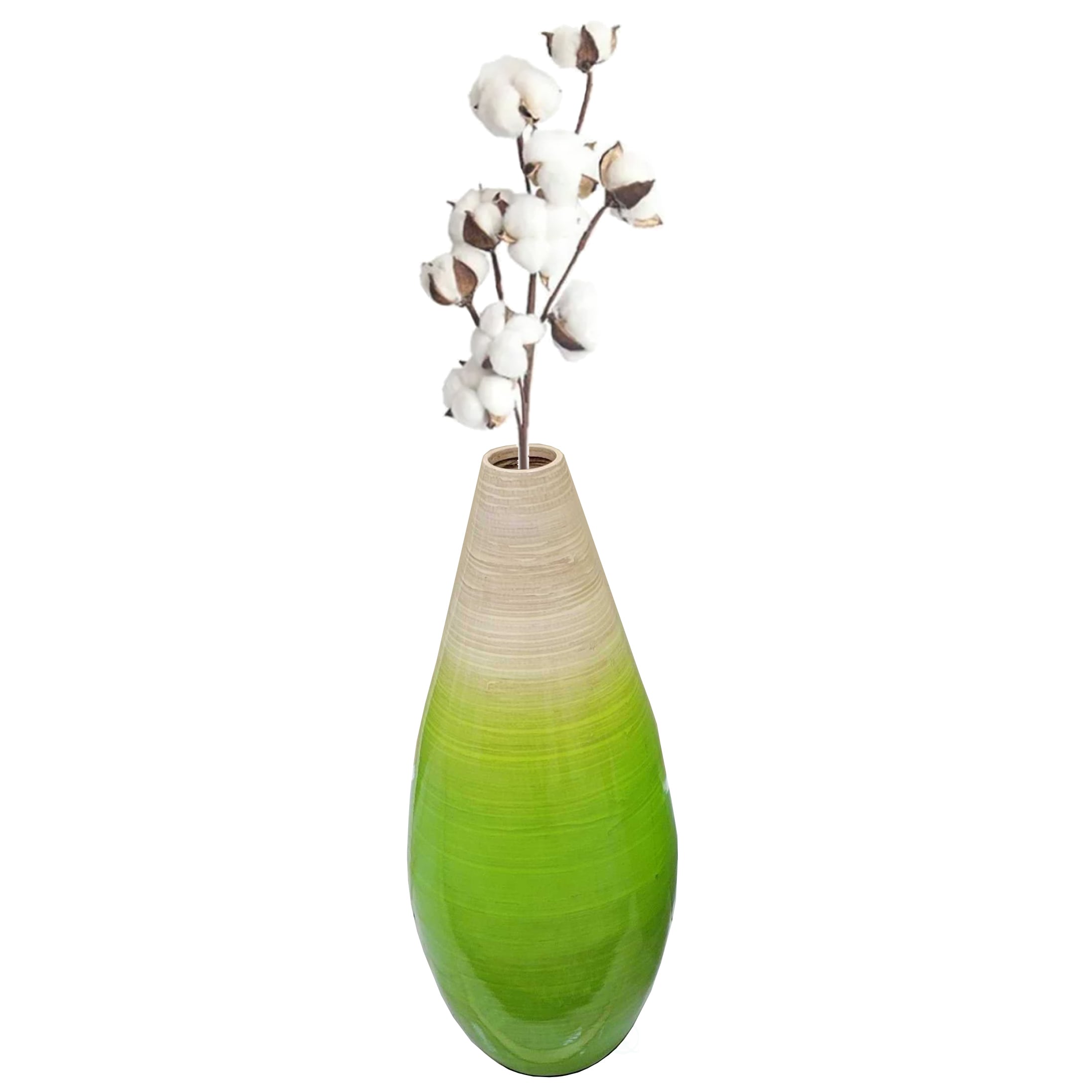 Uniquewise QI004271.M Green Wood Modern Vase