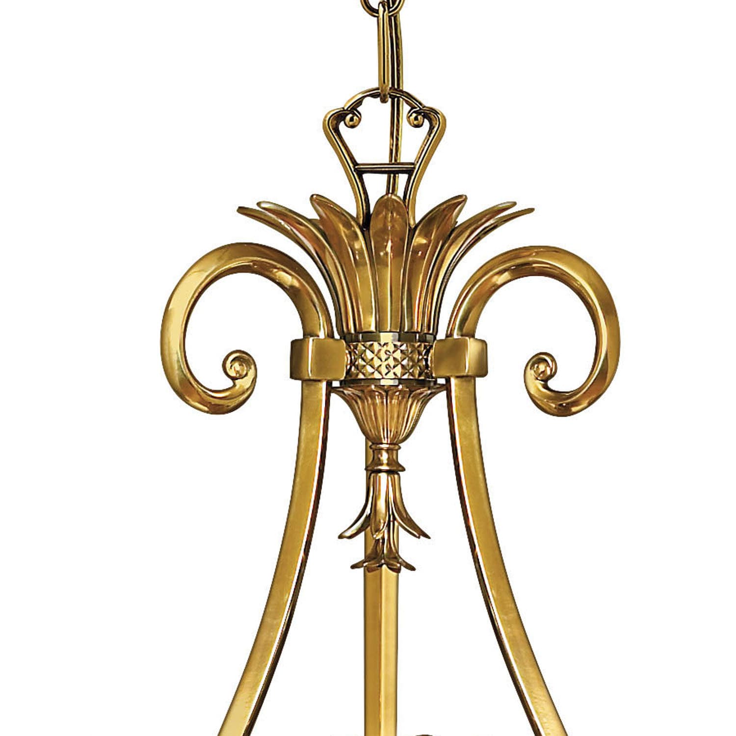 Elegant Burnished Brass 7-Light Chandelier with Ivory Silk Shades