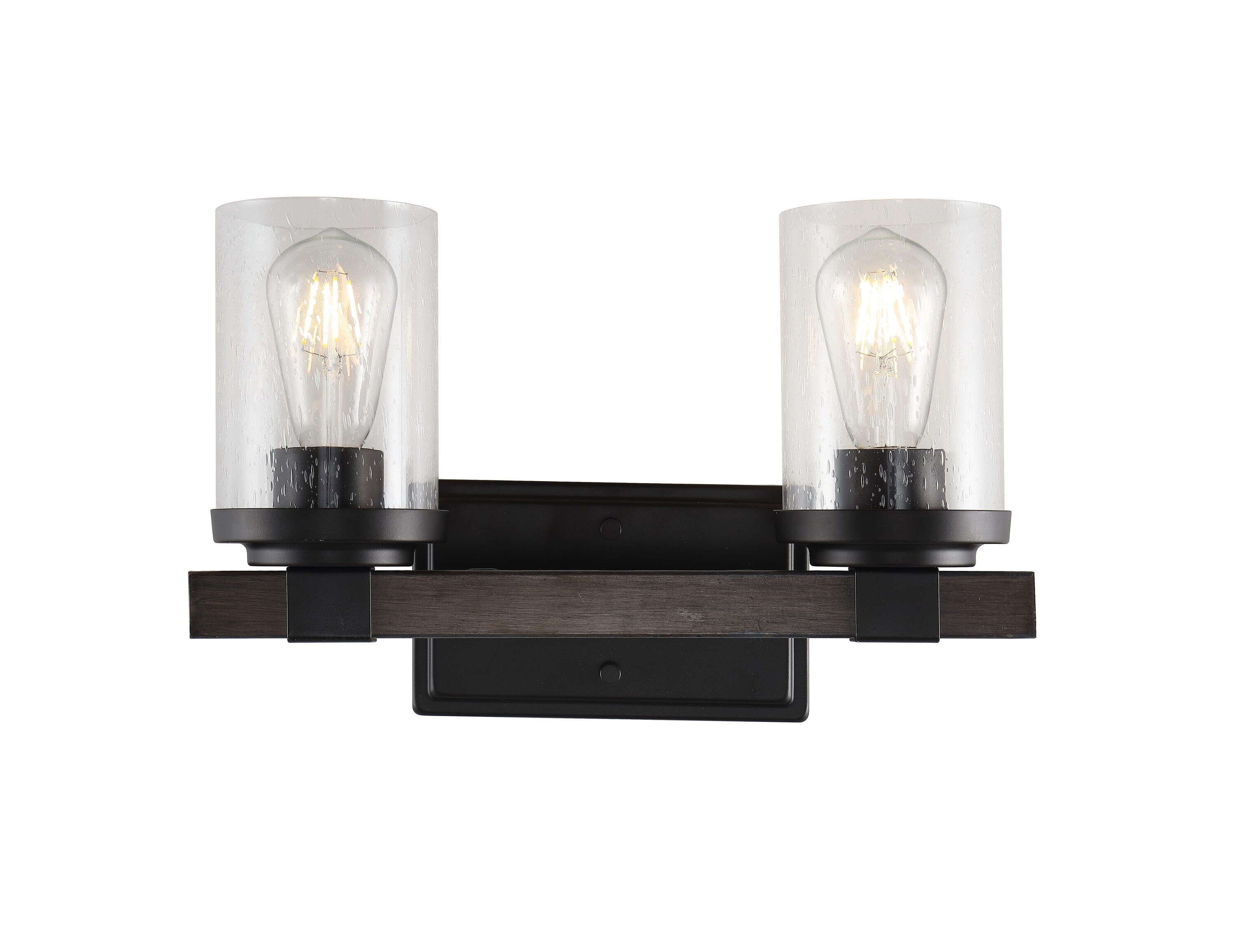Bungalow 15" Oil-Rubbed Bronze Glass Vanity Light