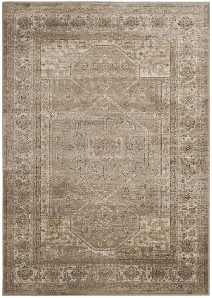 Vintage Light Brown Rectangular Viscose Area Rug