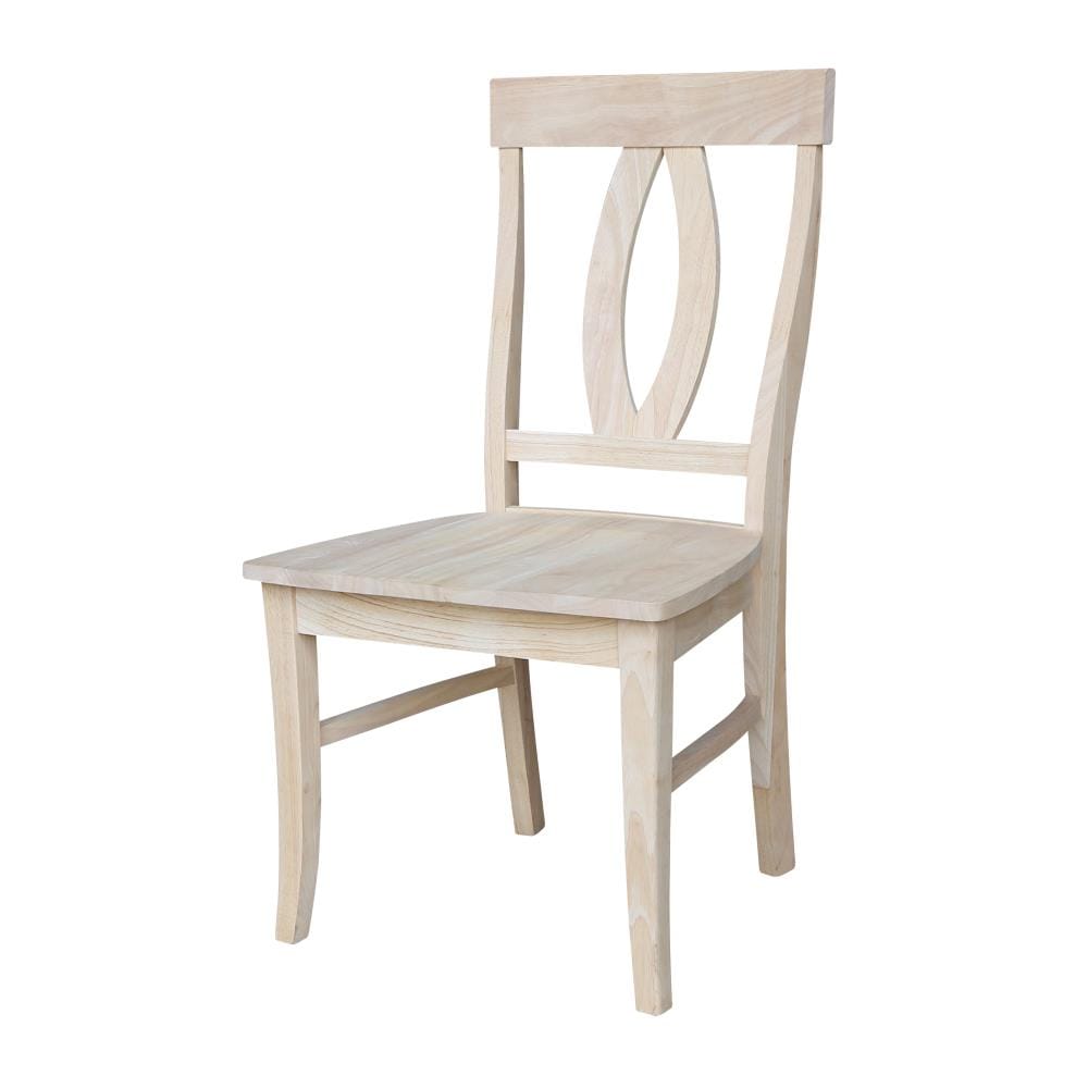 Verona Dining Side Chair Wood Frame, Unfinished Solid Wood Dining Room Chairs