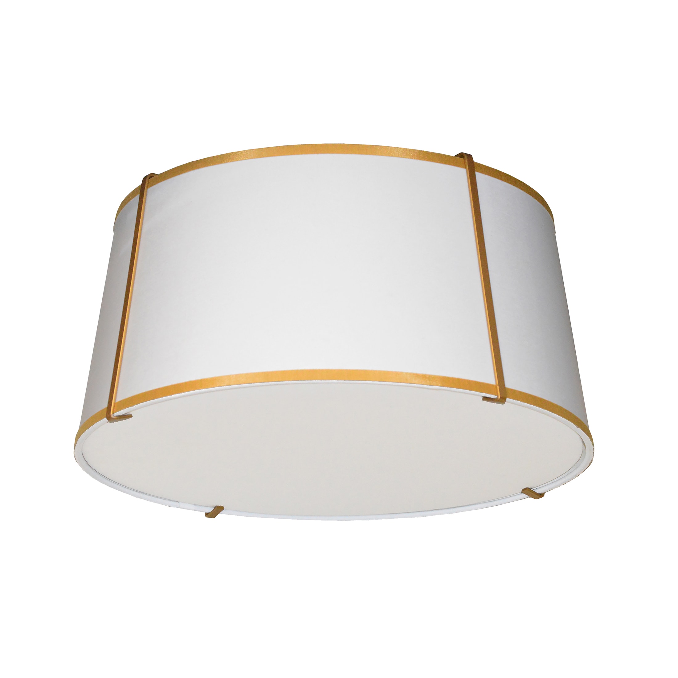 Dainolite TRA-3FH-GLD-WH Trapezoid 3 -Light 16-in Polished Gold Flush Mount Light