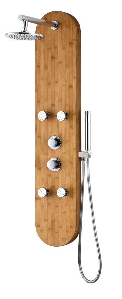 ANZZI Crane Natural Bamboo 3-Spray Shower Panel System (Valve Included)