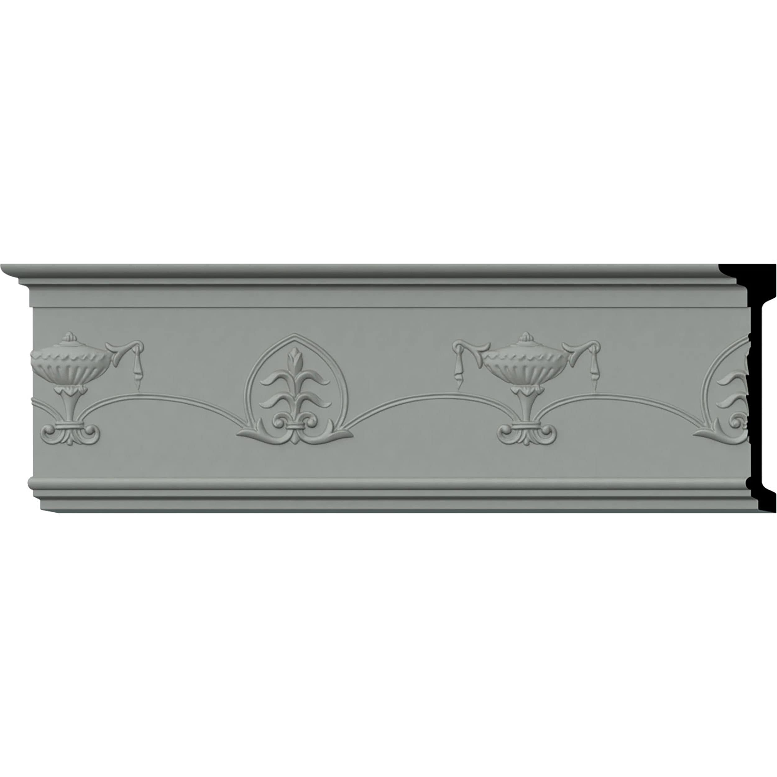 Ekena Millwork CHA07X01HA-CASE-8 Harrington Urn 7-1/2-in x 7-ft 10-1/2-in Primed Polyurethane Chair rail Moulding 8 -Pack