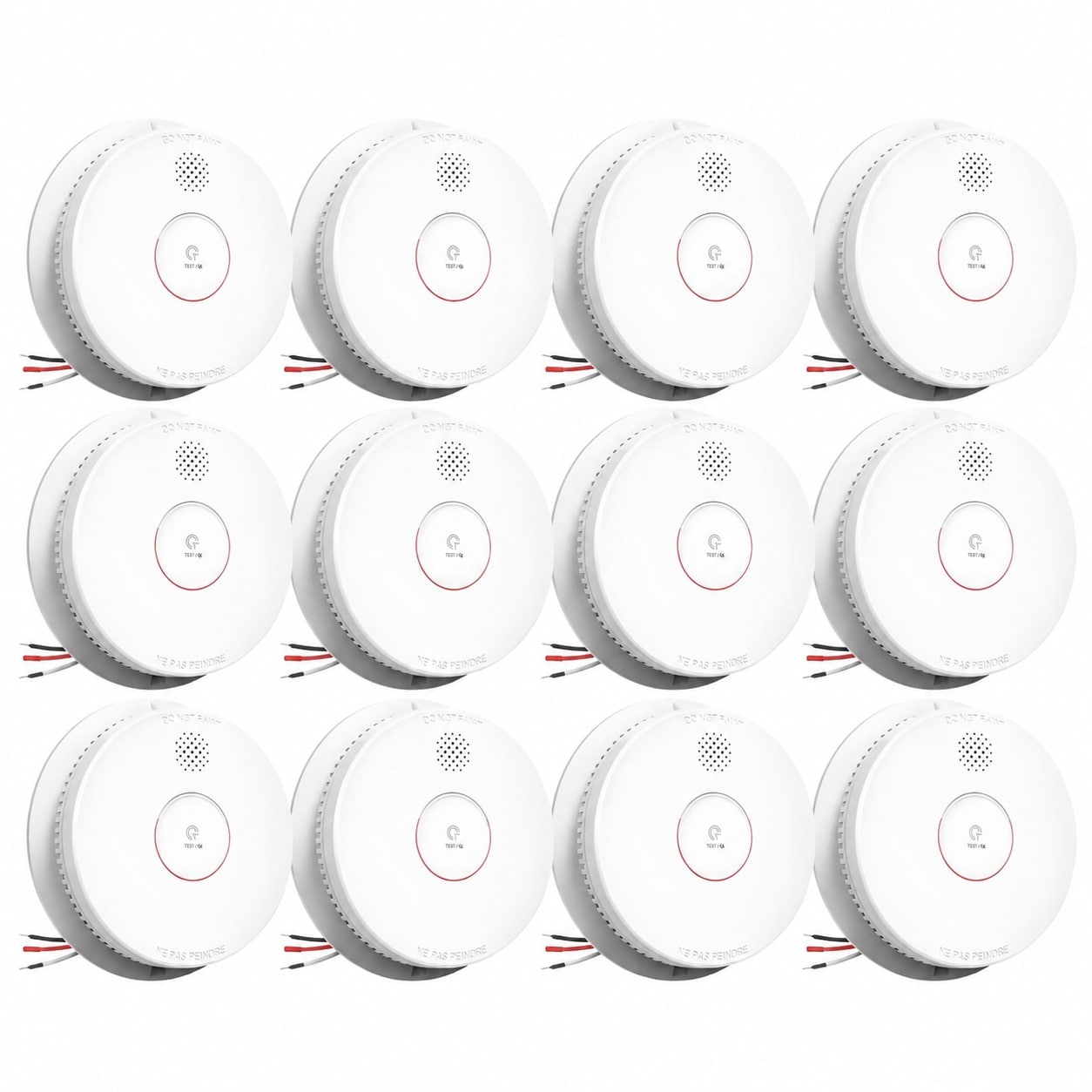 ITOPFOX -  Hardwired Interconnected Smoke Detector Photoelectric Smoke Alarm with Test Silence Bu...