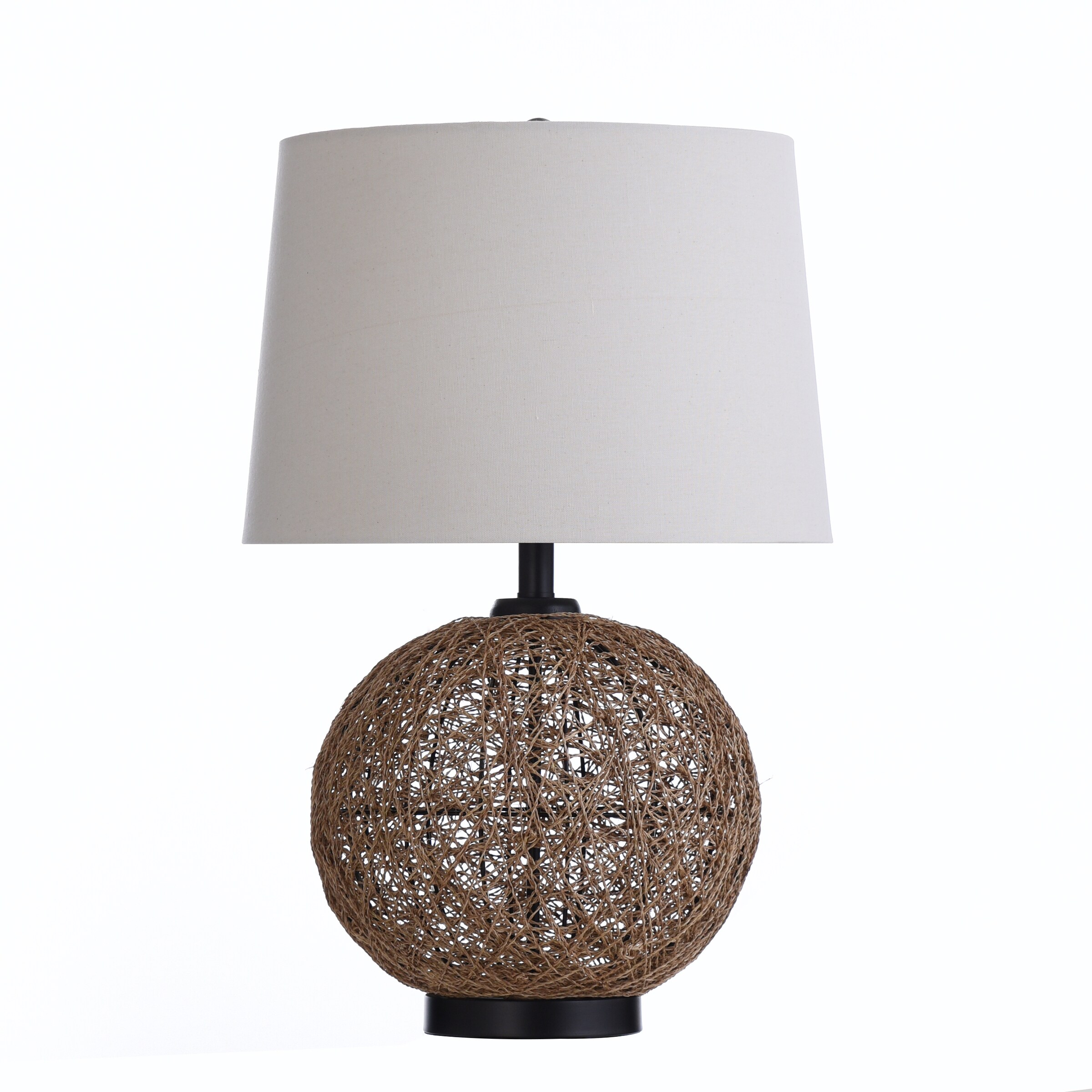 StyleCraft Home Collection CJT1041DS Natural 3-way Table Lamp with Linen Shade