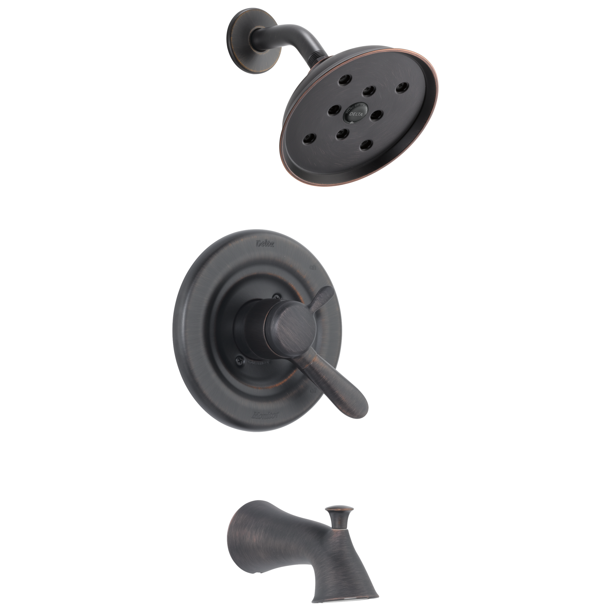 Delta T17438-RBH2O Lahara Venetian Bronze 2-handle Single function 6.4-Inches Round Bathtub and shower Faucet