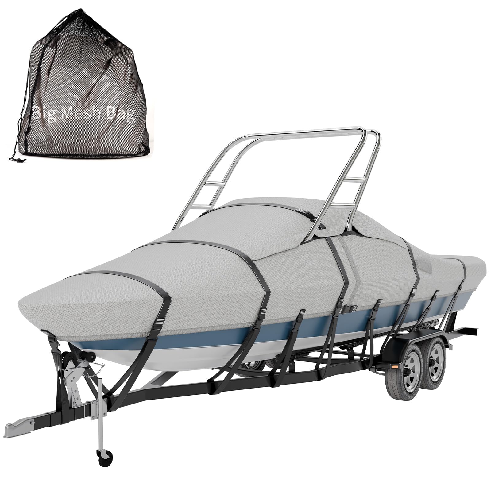 JVFCXXV  900D Waterproof Ski and Wakeboard Tower Boat Cover for Boats with Ski or Wakeboard Towers Fits 20 to 22 Feet Length Beam Width to 106