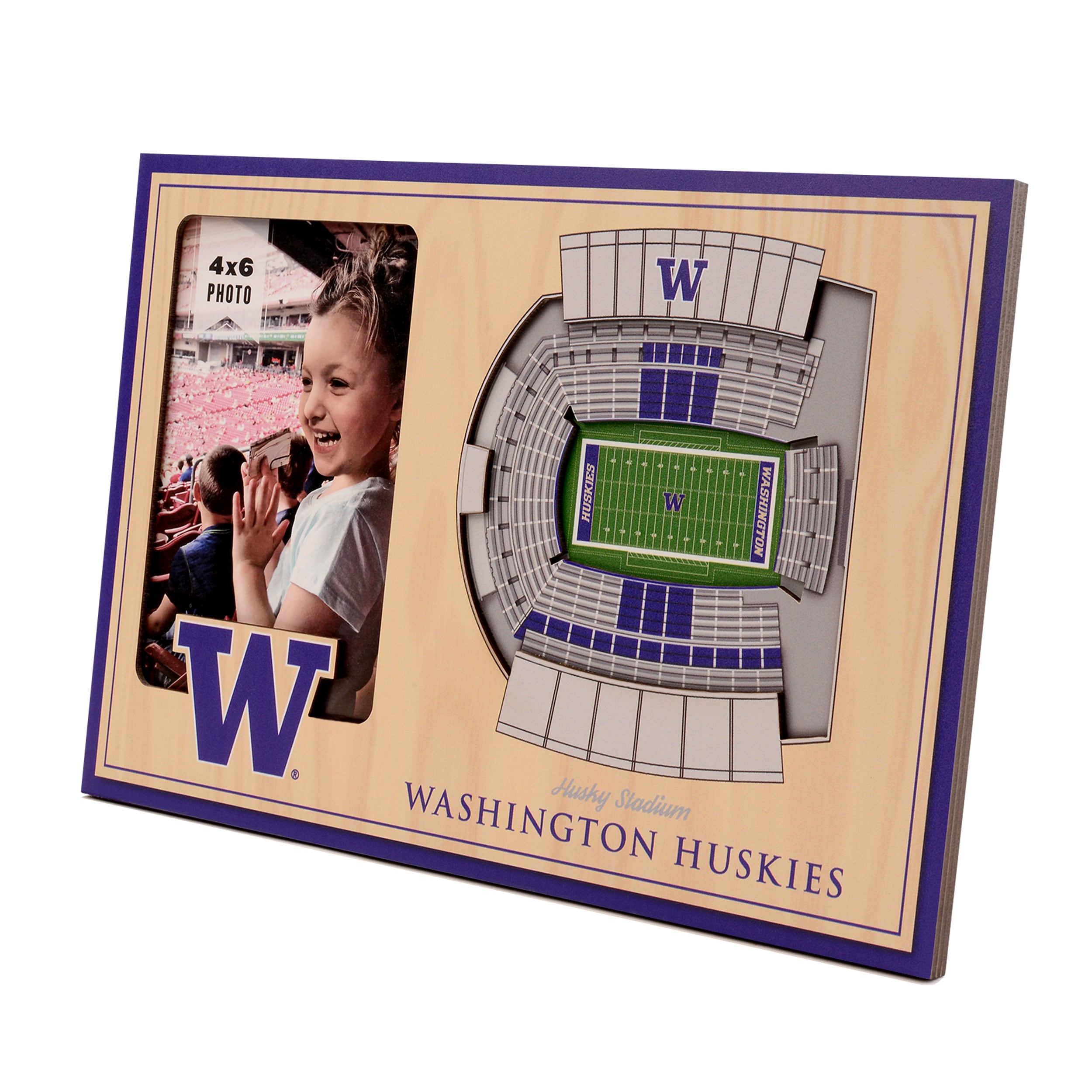 StadiumViews 9026303 Washington Huskies Team Colors Wood Picture Frame (8-in x 12-in)