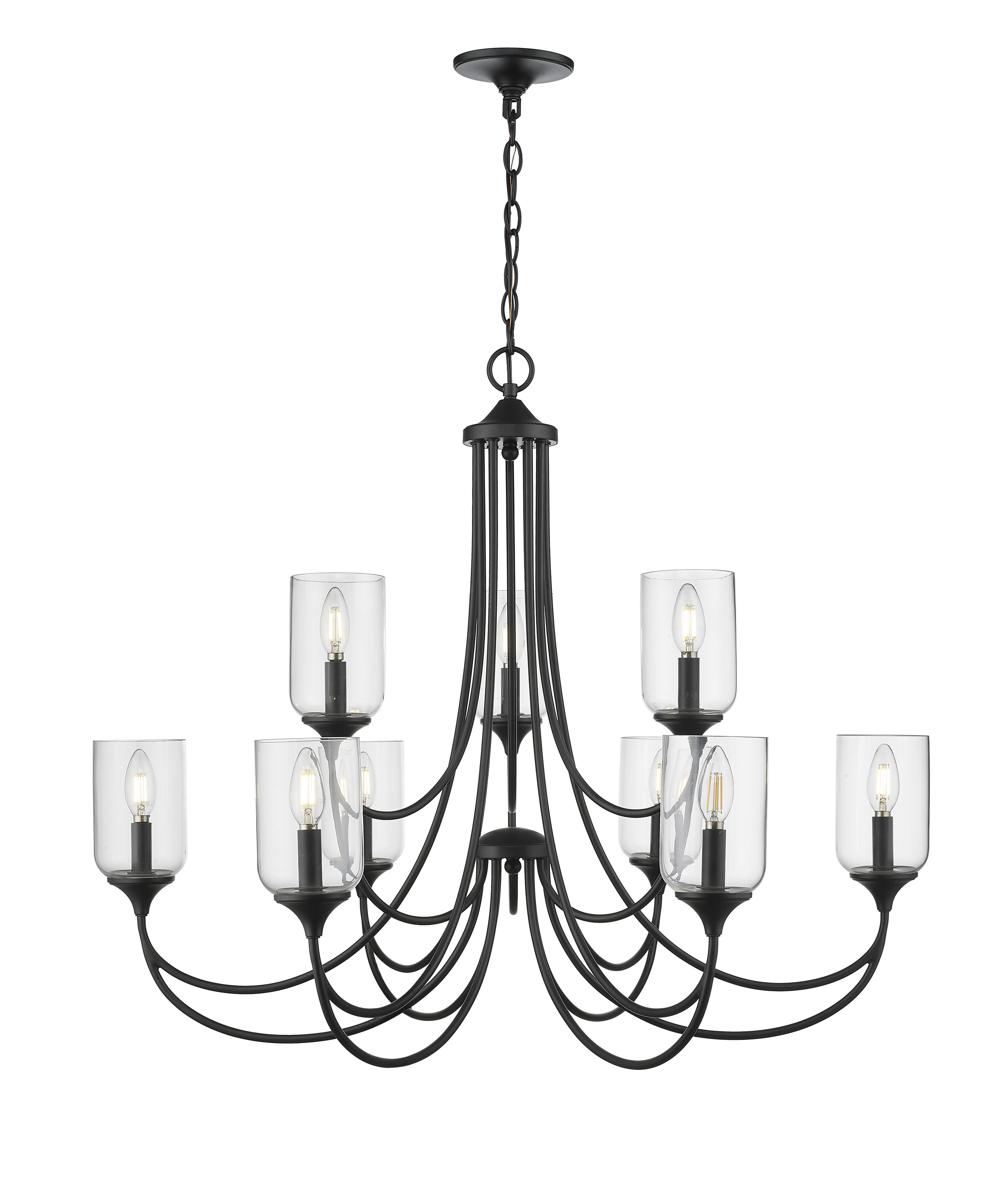 Millennium Lighting 22409-MB Waddingham 9 -Light Matte Black Modern/contemporary For Use in Bedrooms, Dining Rooms, Foyers, Kitchens, Living Rooms Chandelier