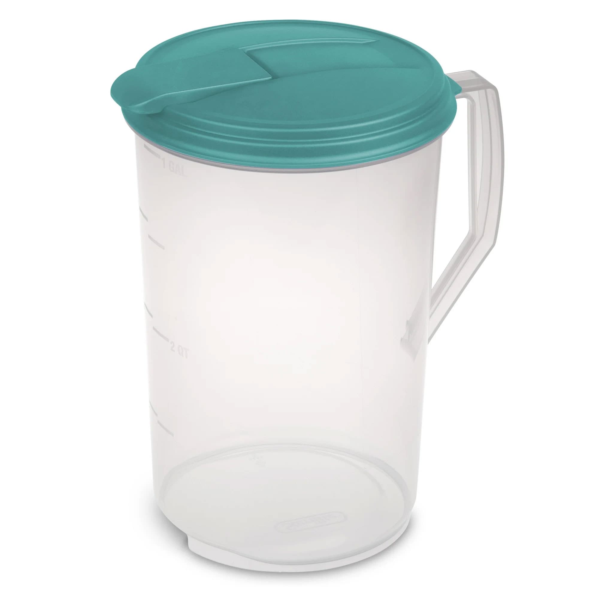 Sterilite 150237 128-fl oz Plastic Clear / Blue Pitcher Set of: 6