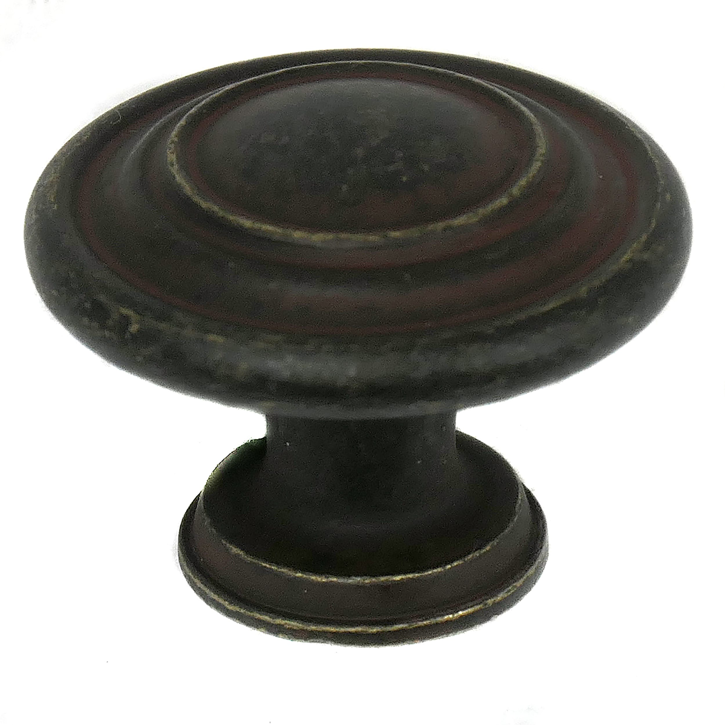 Laurey 51878 Windsor 1-3/8-in Weathered Antique Bronzr Round Rustic Cabinet Knob