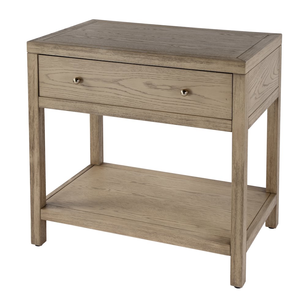 Butler Specialty 5943492 30 in  W Rectangular Wood 1 Drawer Wide Nightstand with Lower Open Shelf