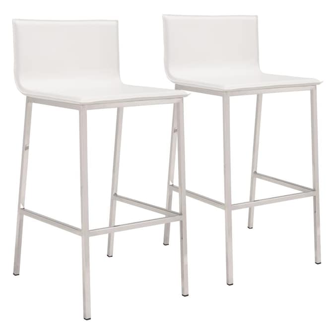 Upholstered Bar Stool In The Stools, Zuo Modern Bar Stools White
