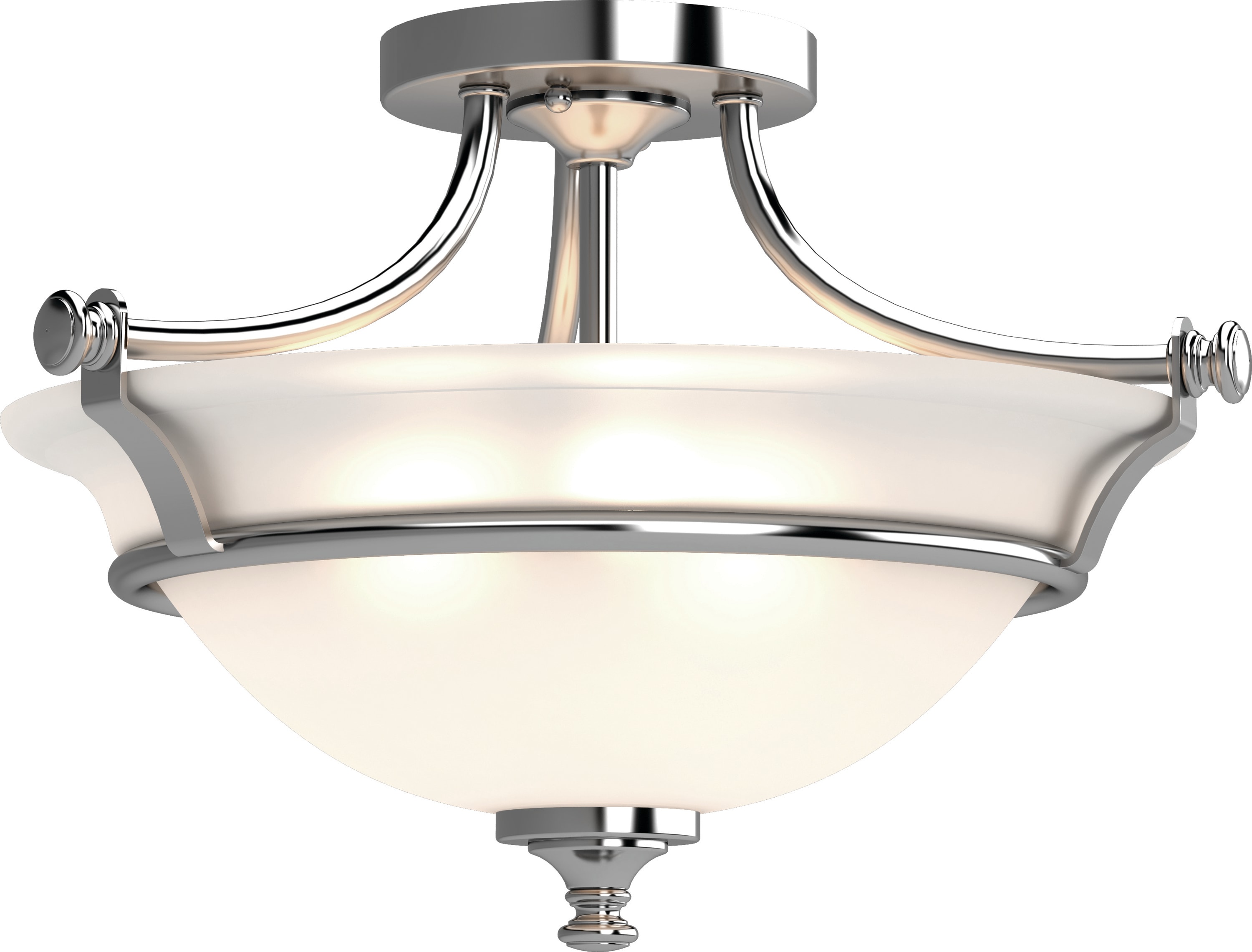 Volume Lighting V3202-3 Tes 2 -Light 16.5-in Polished Chrome Semi Flush Mount Light