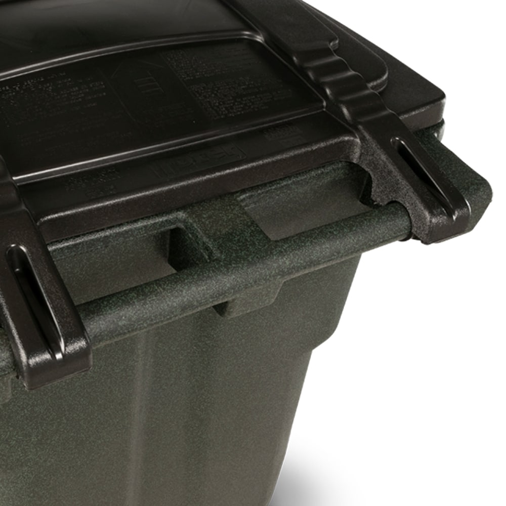 Toter Outdoor Trash Can 64-Gallons Greenstone Plastic Wheeled