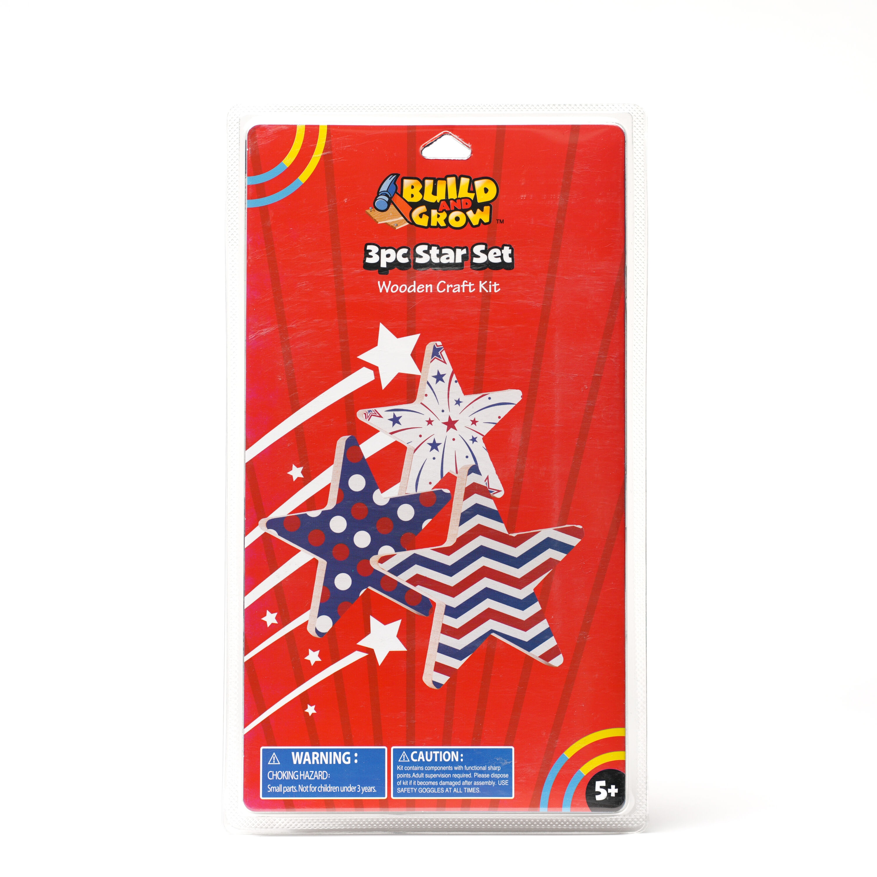 Build and Grow 54249 3pc Stars and Stripes Set Kid's Project Kit